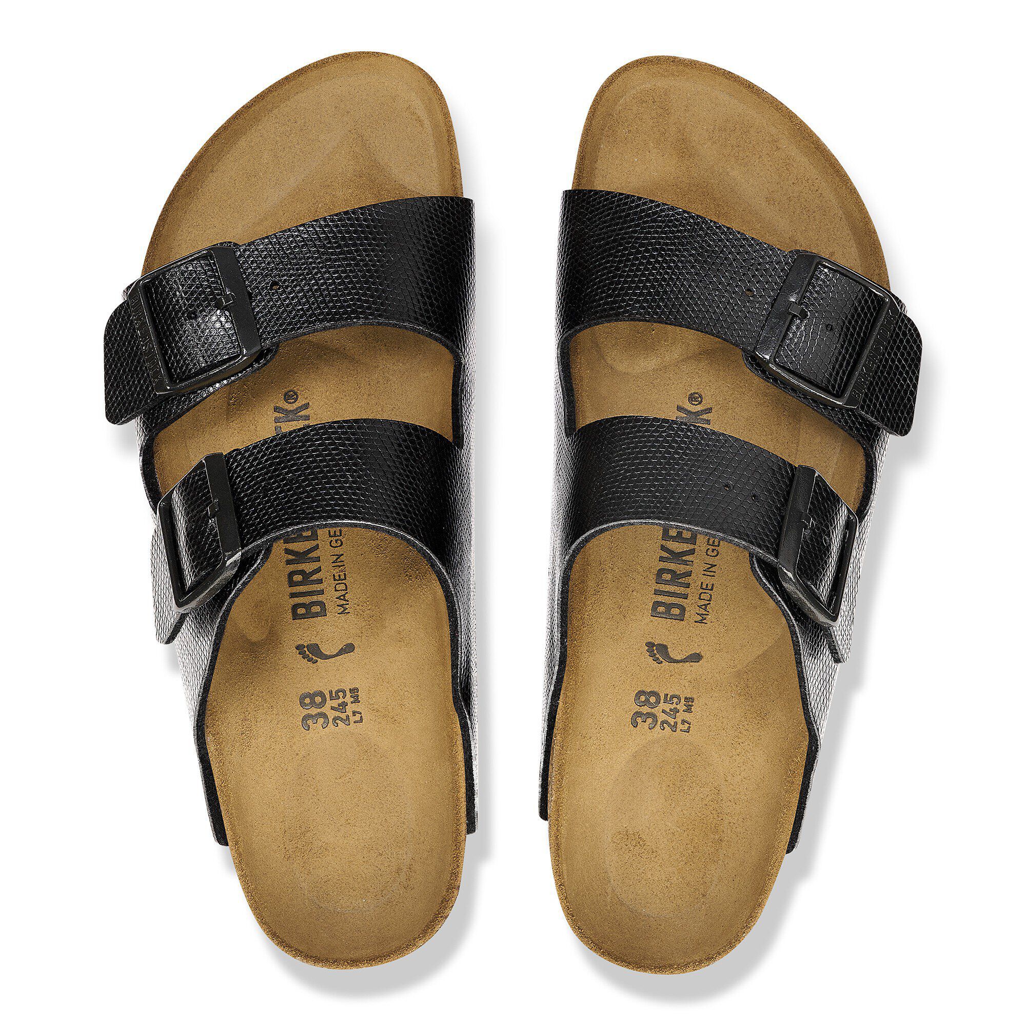 Arizona BS Birko-Flor Embossed Shiny Lizard Black | BIRKENSTOCK