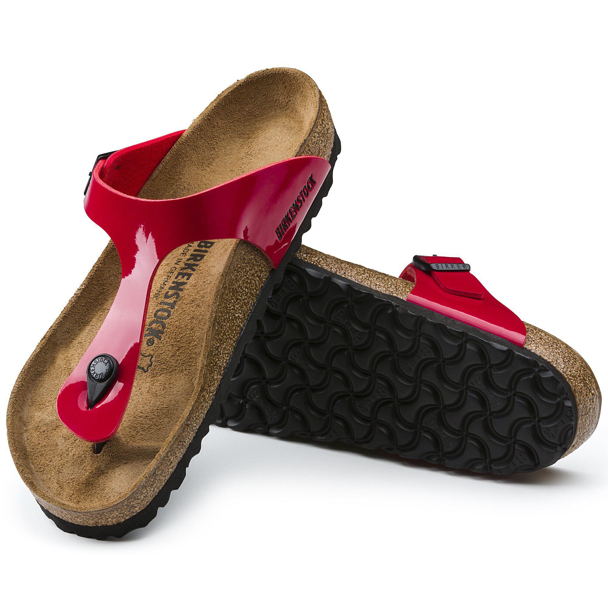 birkenstock gizeh tango red patent