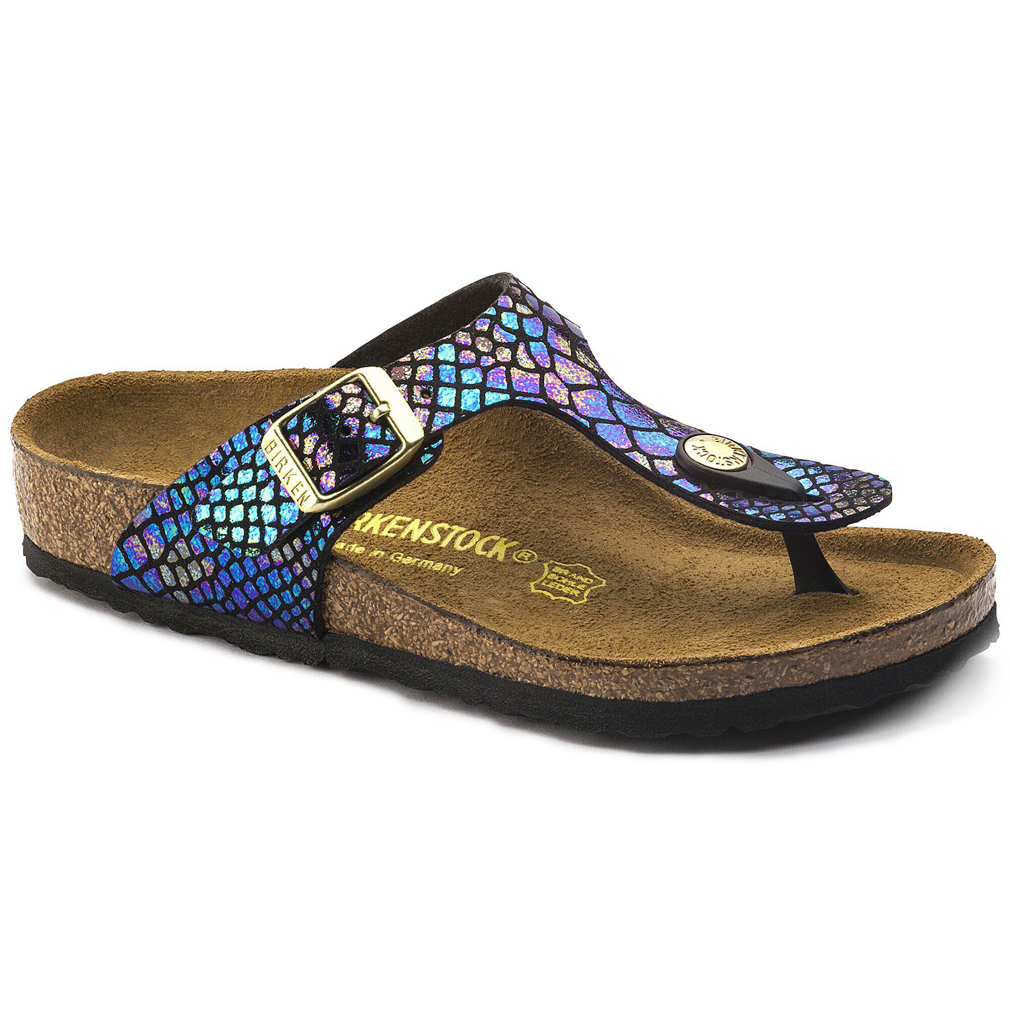 Birkenstock gizeh shiny snake schwarz Clearance