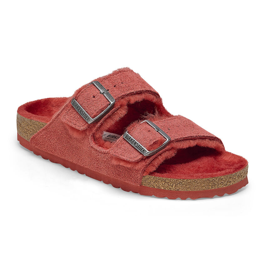 Birkenstock Arizona Shearling Sandals Size 36 US 5 Mink Suede NWT