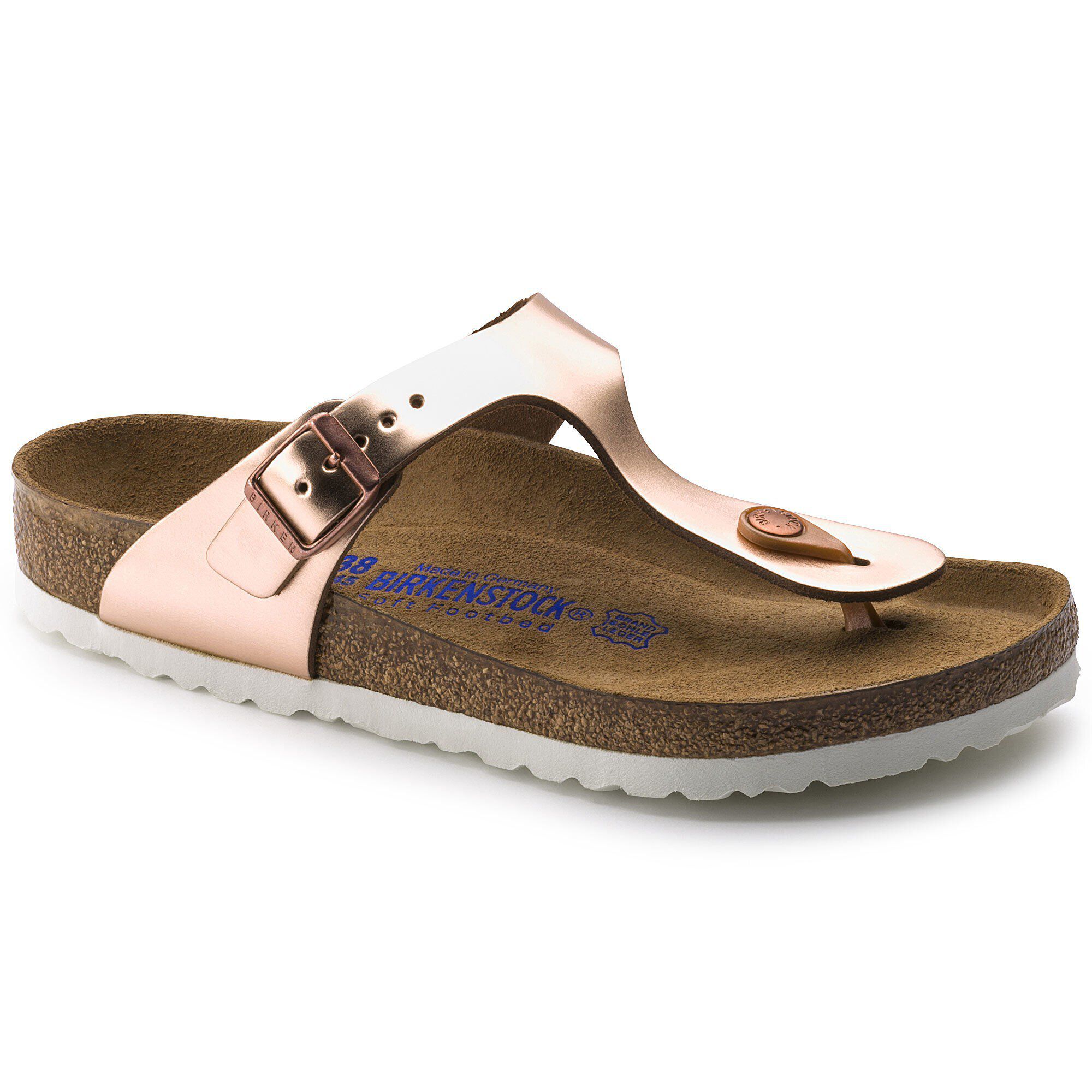 Gizeh Soft Footbed Natural Leather Silver | BIRKENSTOCK
