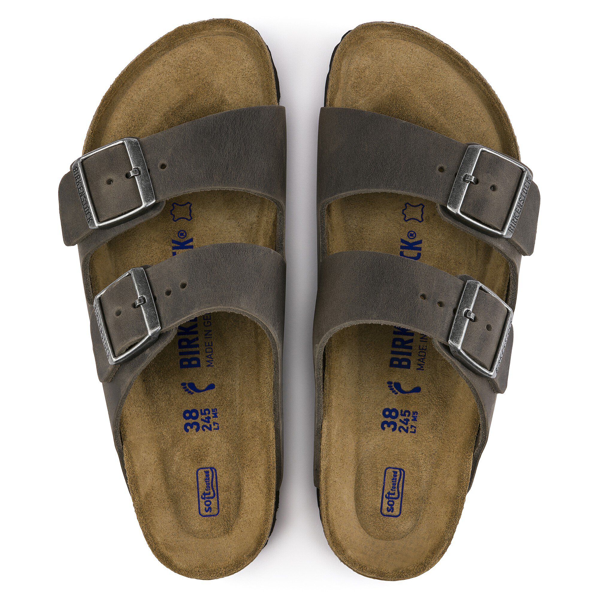 Arizona Weichbettung Nubukleder geolt Iron BIRKENSTOCK