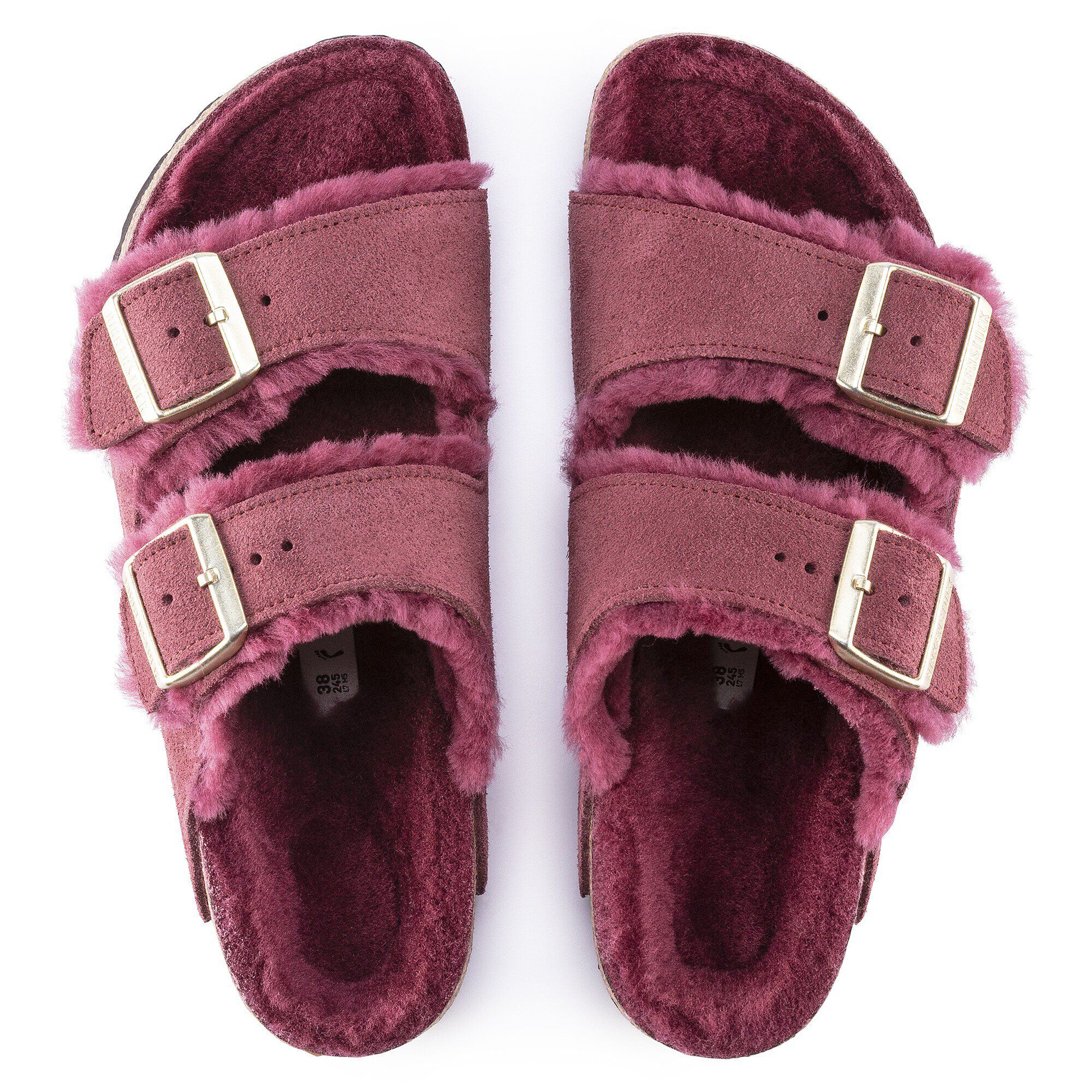 Arizona Shearling Suede Leather マルーン