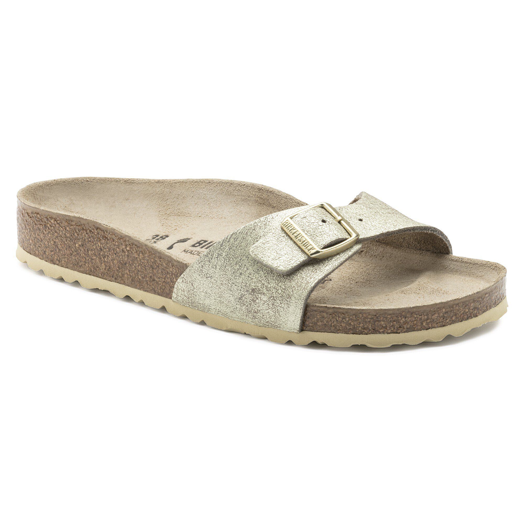 birkenstock gizeh washed metallic cream gold