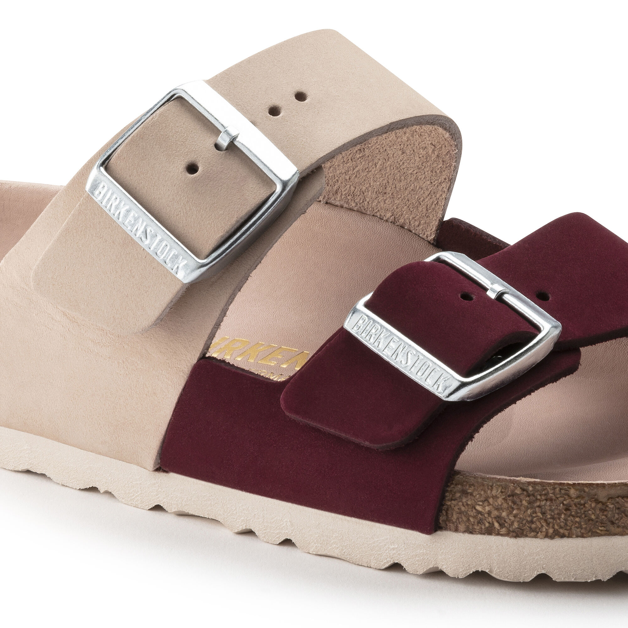 Arizona Split Nubuck Leather Maroon BIRKENSTOCK