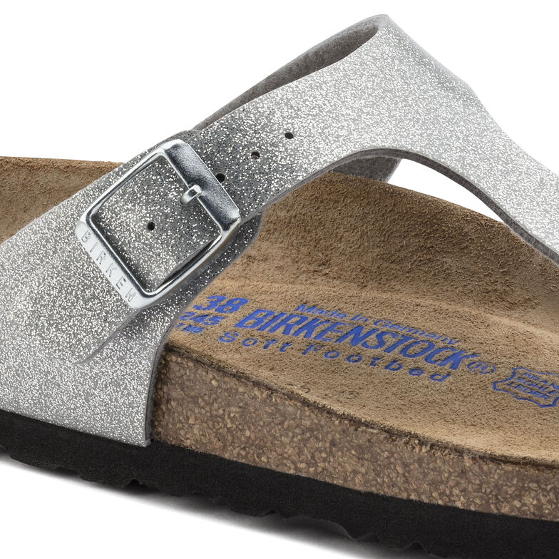 birkenstock gizeh soft footbed silver