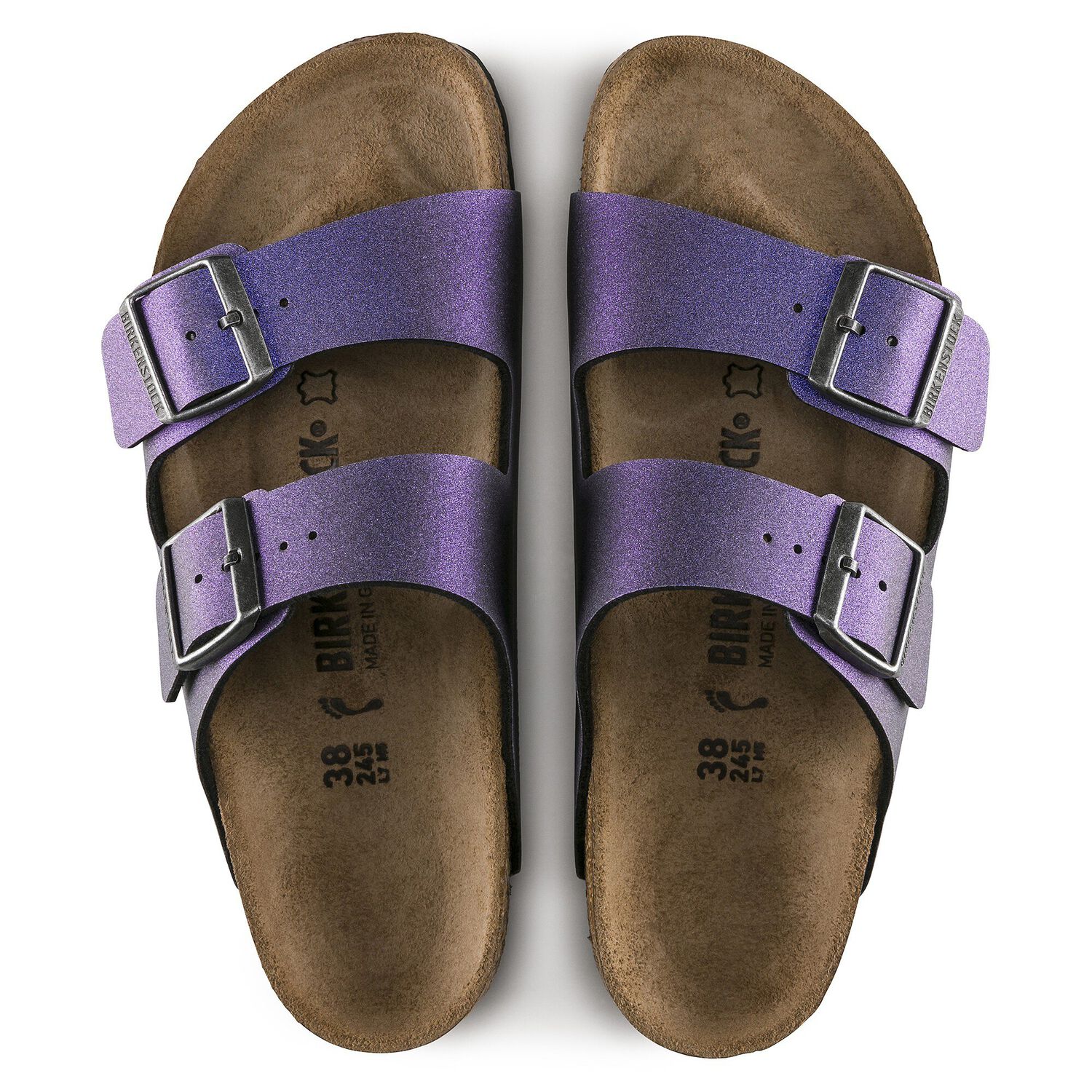 birkenstock arizona metallic pink