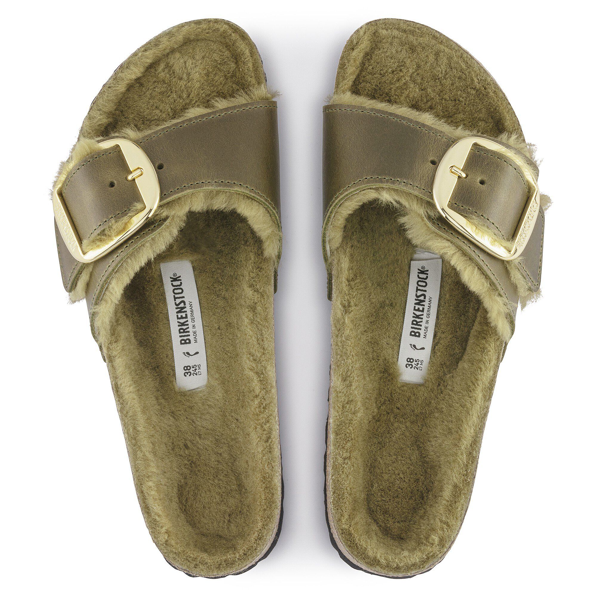Birkenstock madrid big buckle washed metallic rose gold discount