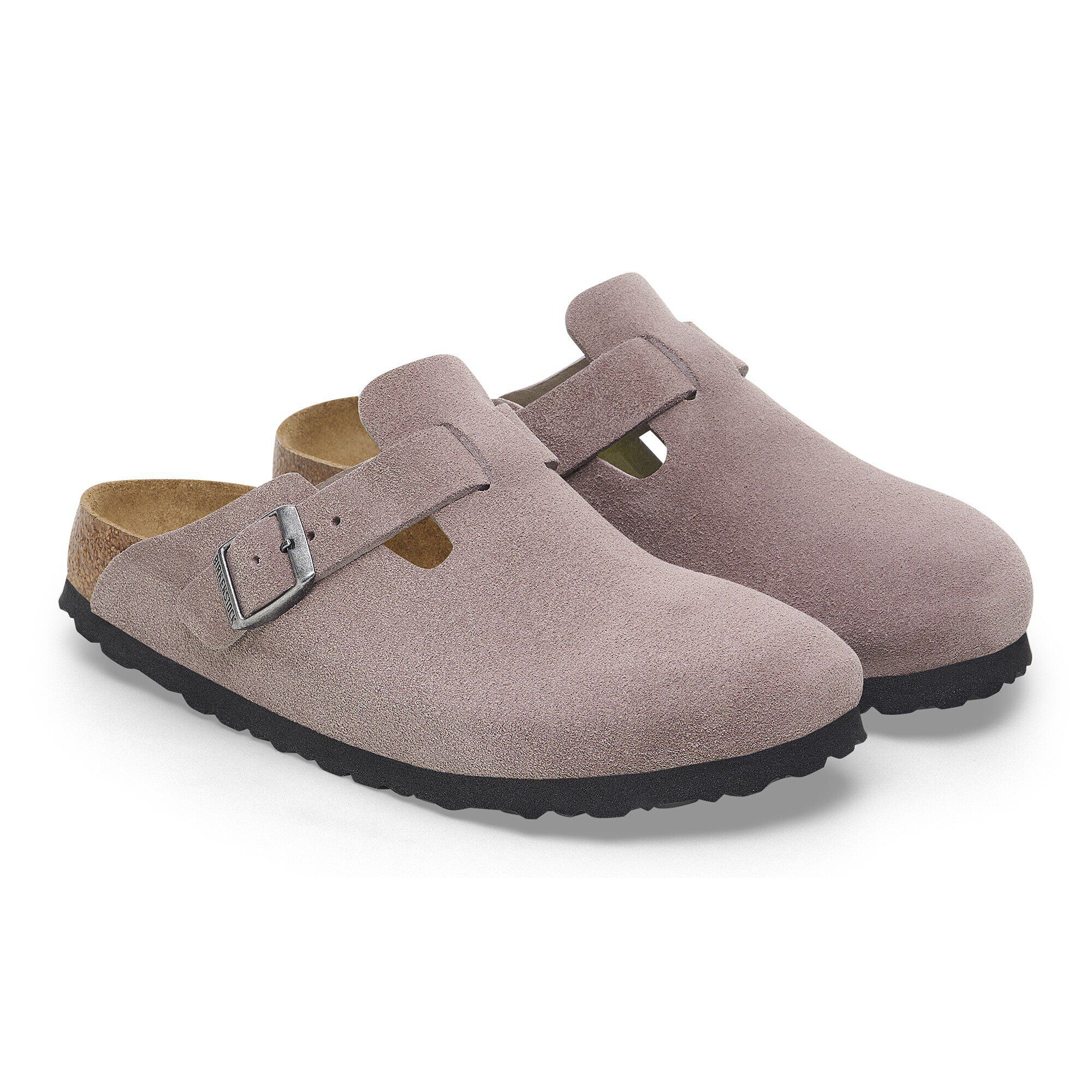ブランド通販サイトをすべて Boston Soft Footbed Suede Leather Faded Purple | BIRKENSTOCK 靴