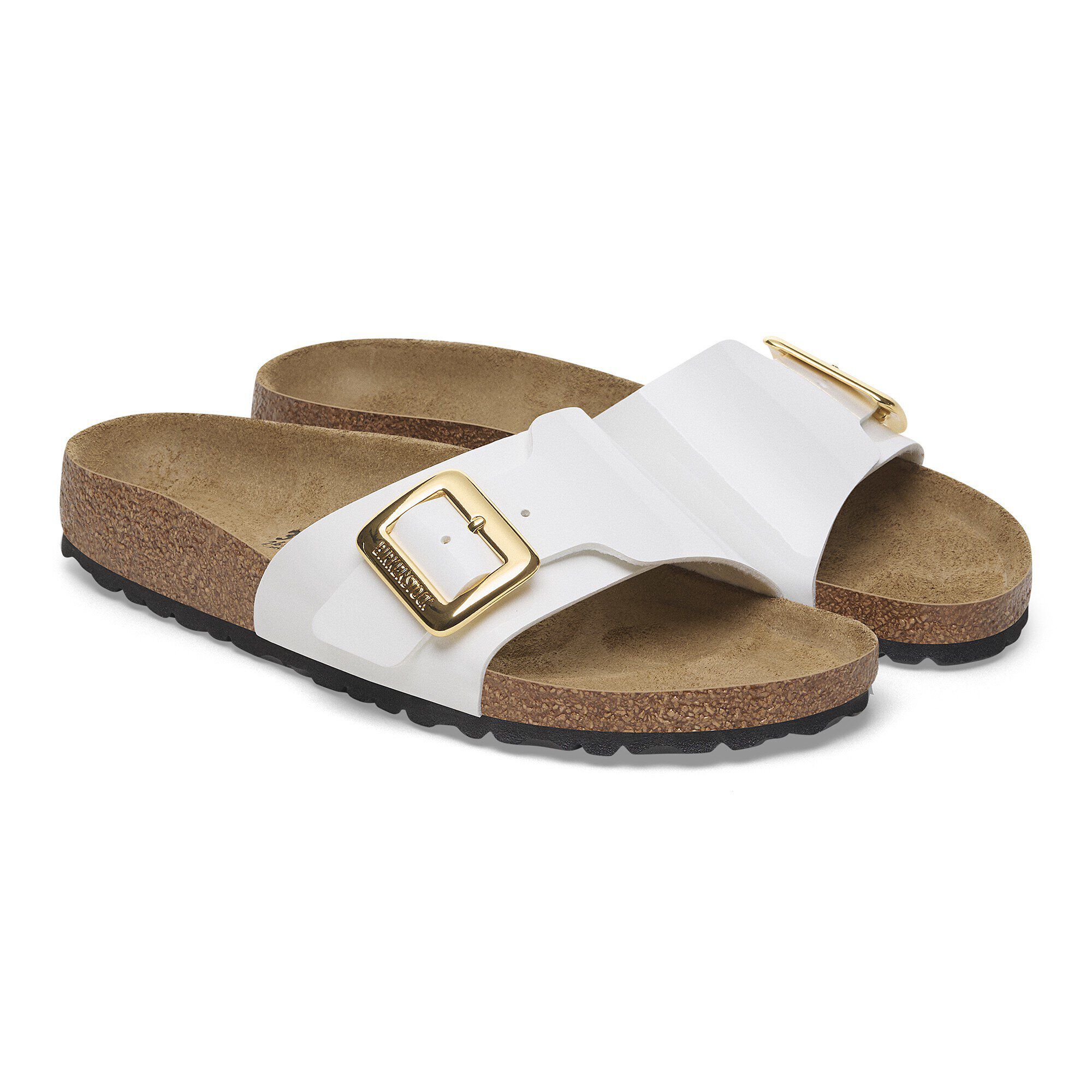 正規品★BIRKENSTOCK Catalina クッションバックル Catalina Cushion Buckle Birko-Flor Patent Patent White