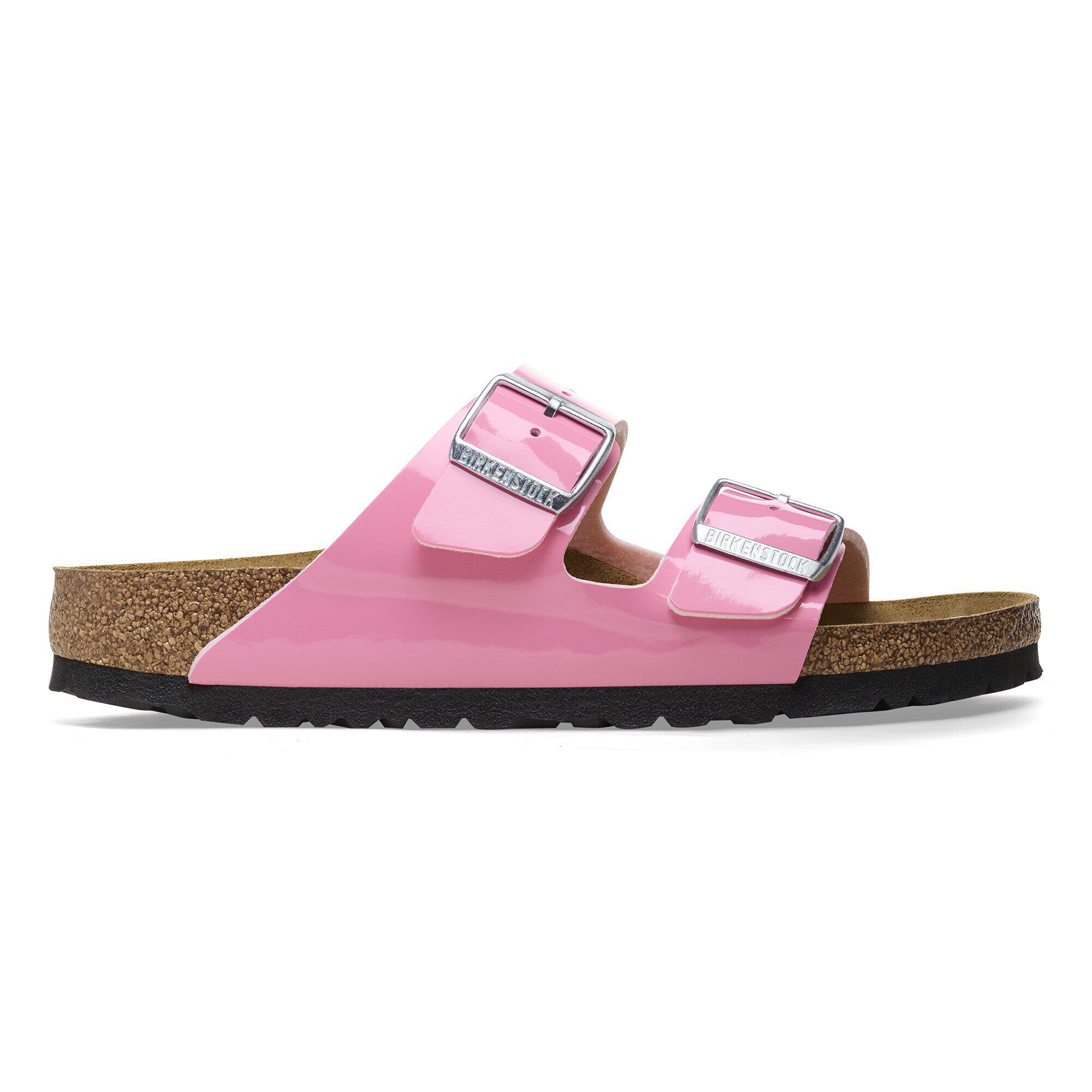 Arizona Birko Flor Lack Patent Candy Pink Black BIRKENSTOCK