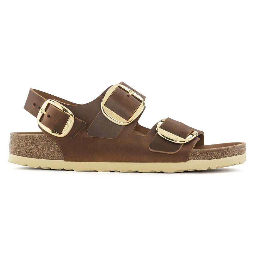 Milano Big Buckle Oiled Leather Cognac | BIRKENSTOCK