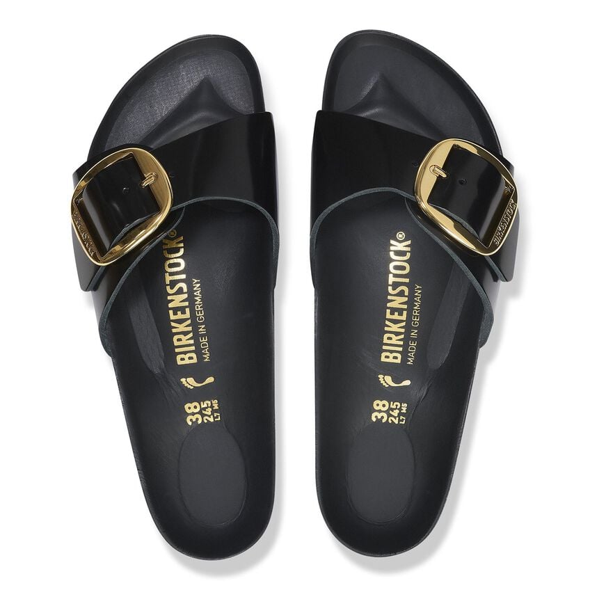 Madrid Big Buckle Natural Leather Patent