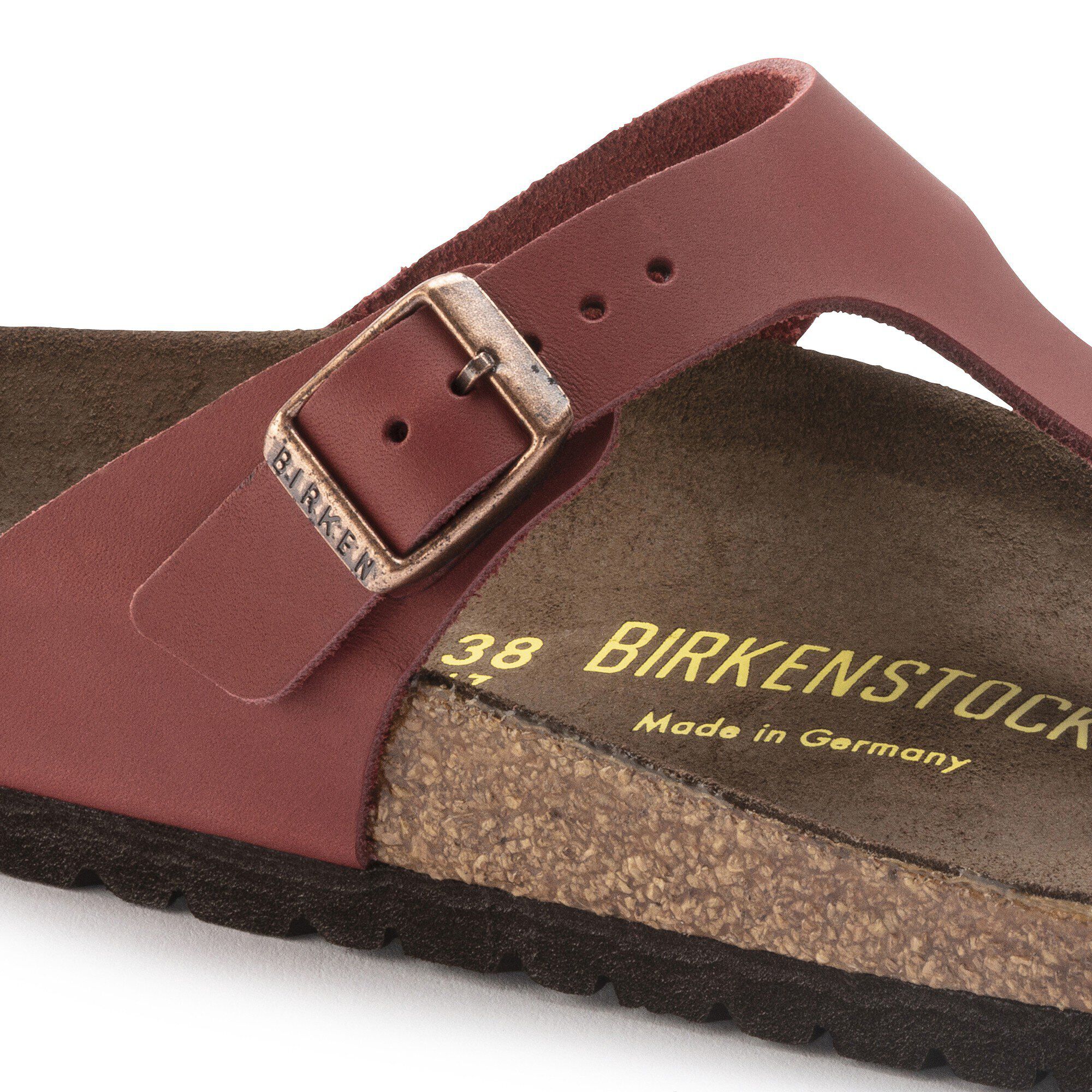 Red leather birkenstocks clearance
