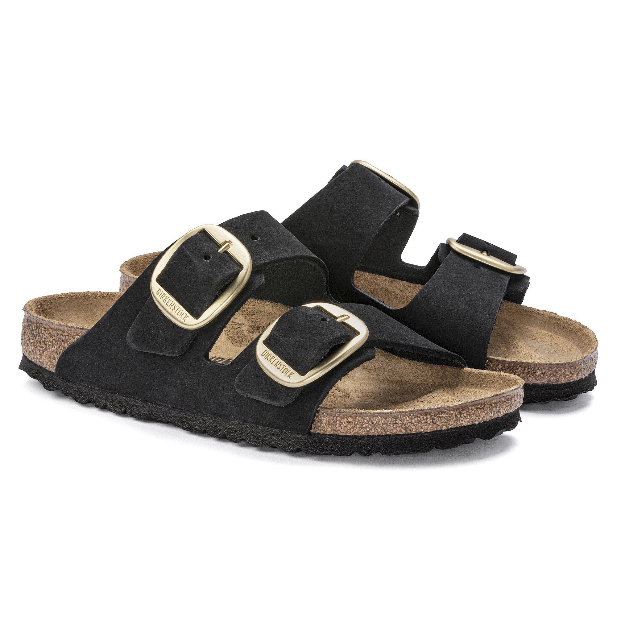 Arizona Big Buckle Nubuk Leather Black | BIRKENSTOCK