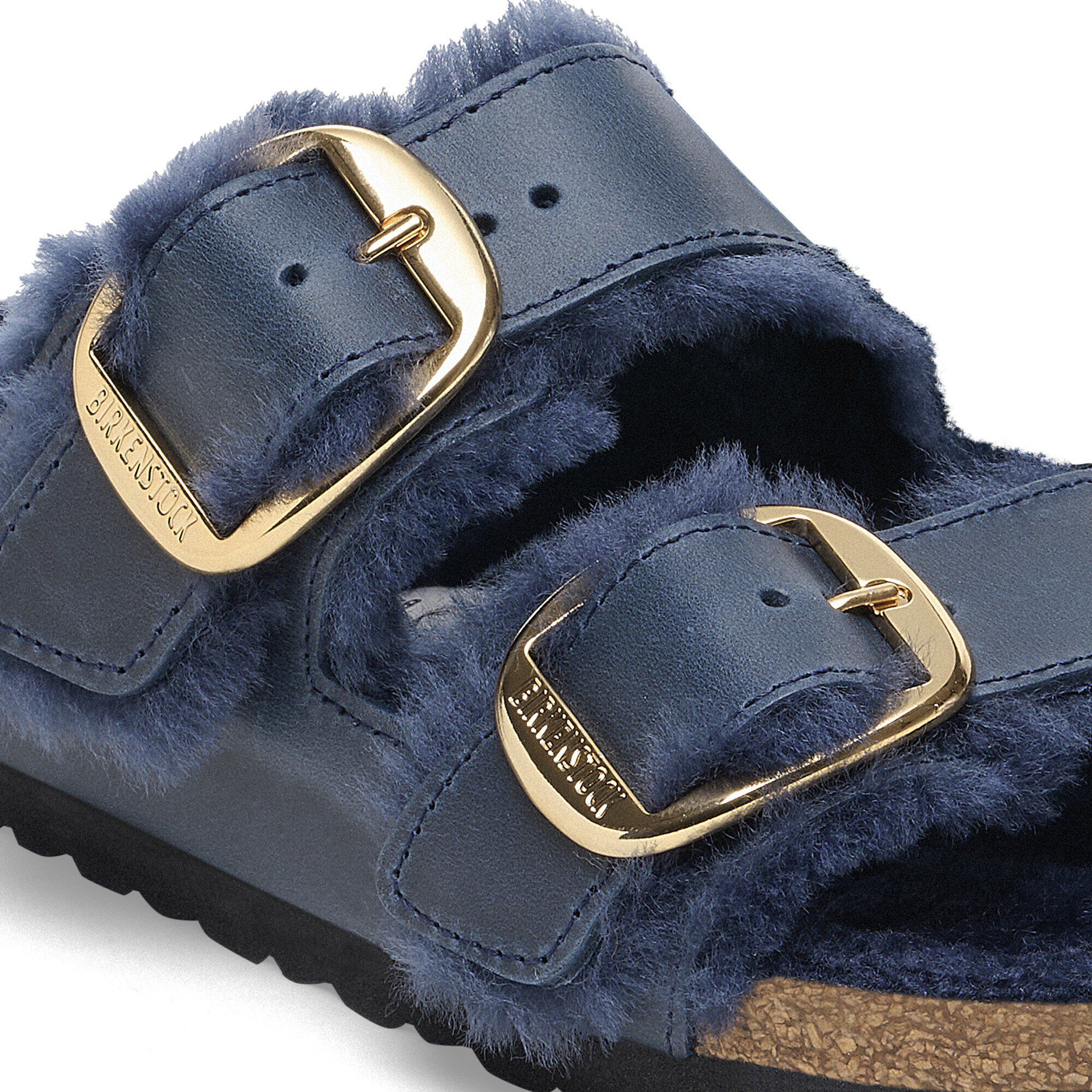 Arizona Big Buckle Shearling Oiled Leather Midnight BIRKENSTOCK