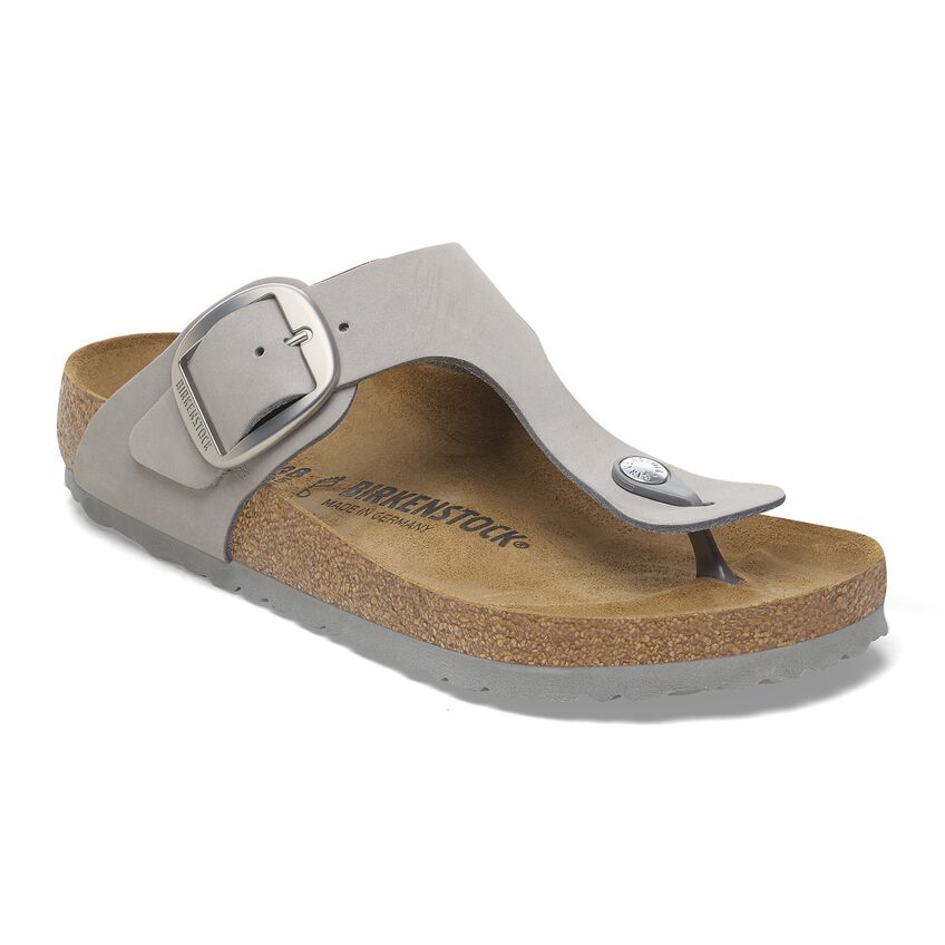 Gizeh Big Buckle Nubuk Leather Dove Gray