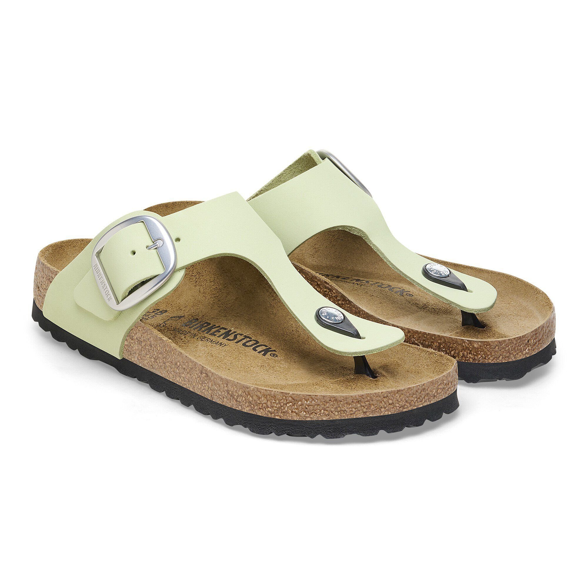 Gizeh Big Buckle Nubuk Leather Faded Lime | BIRKENSTOCK