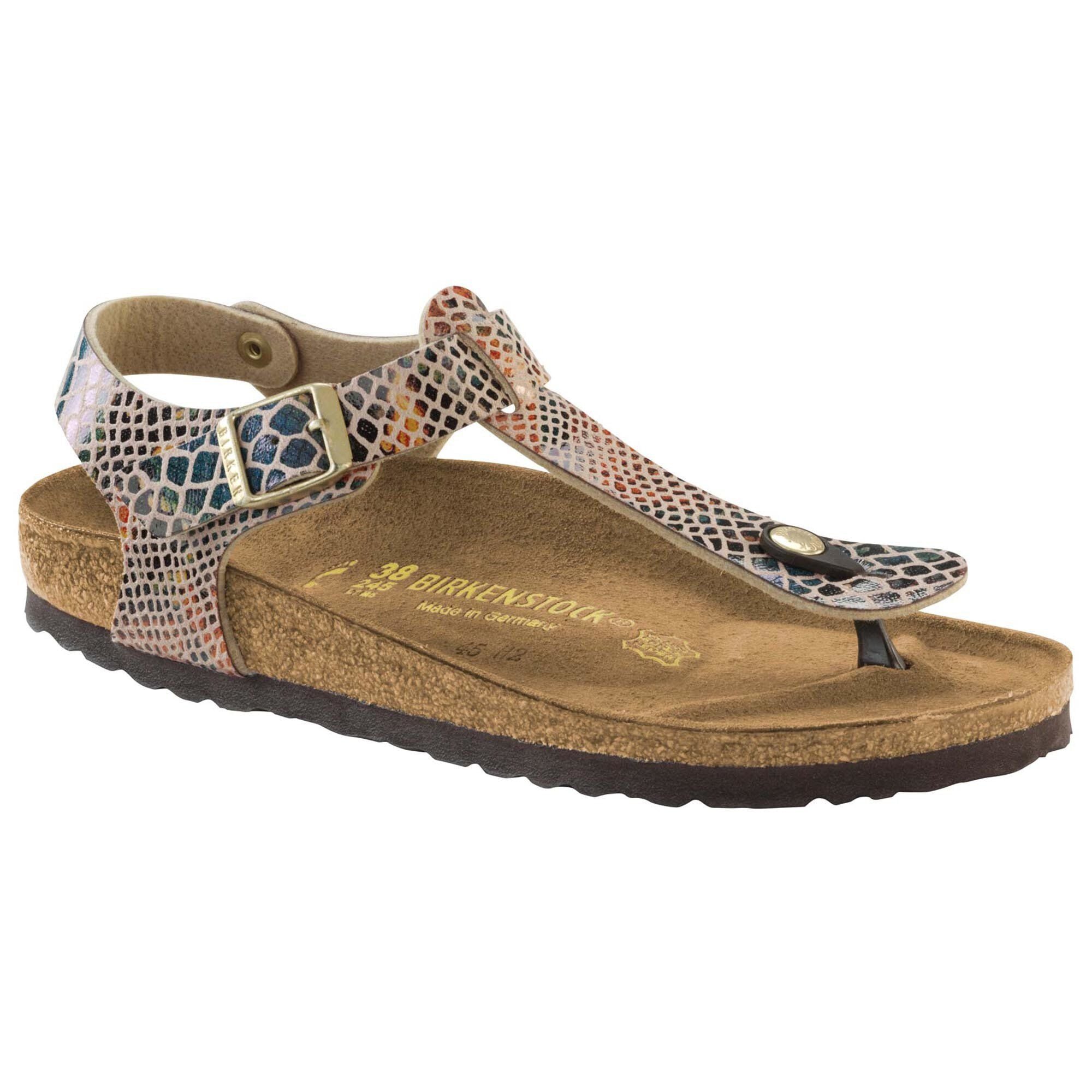 Damen Schuhe Designer Schlangenlederoptik Zehentrenner