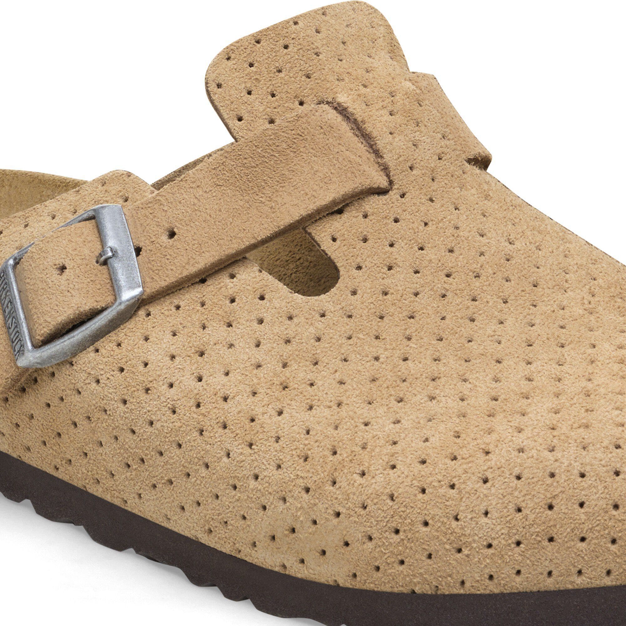 Boston BS Suede Leather Embossed Emboss Dots New Beige | BIRKENSTOCK