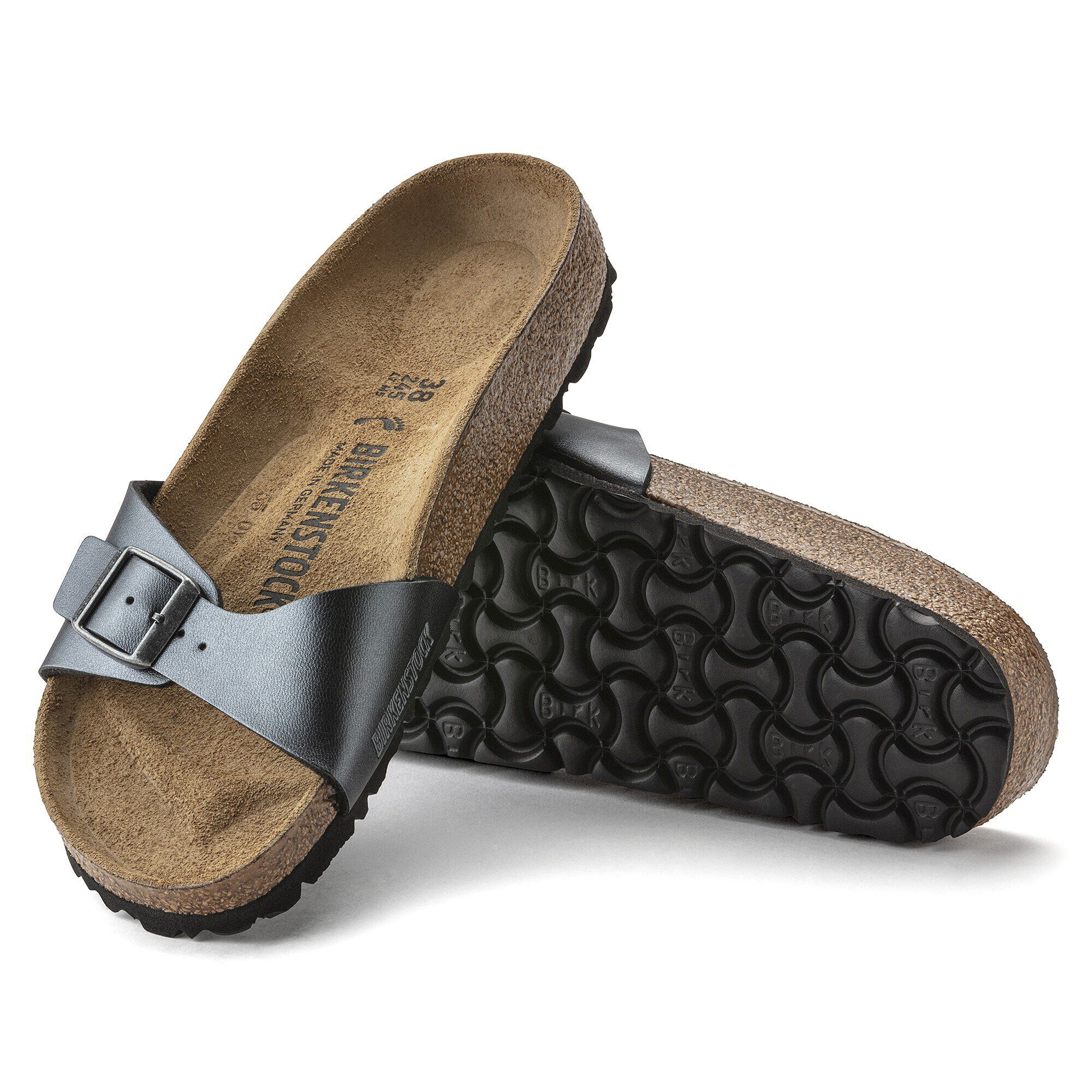 Madrid Big Buckle skóra naturalna lakierowana High Shine