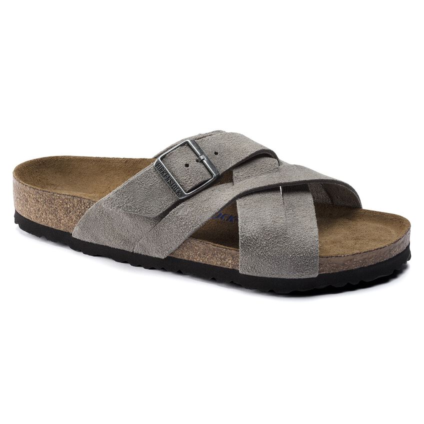 Birkenstock Arizona Soft Footbed Suede Stone Coin