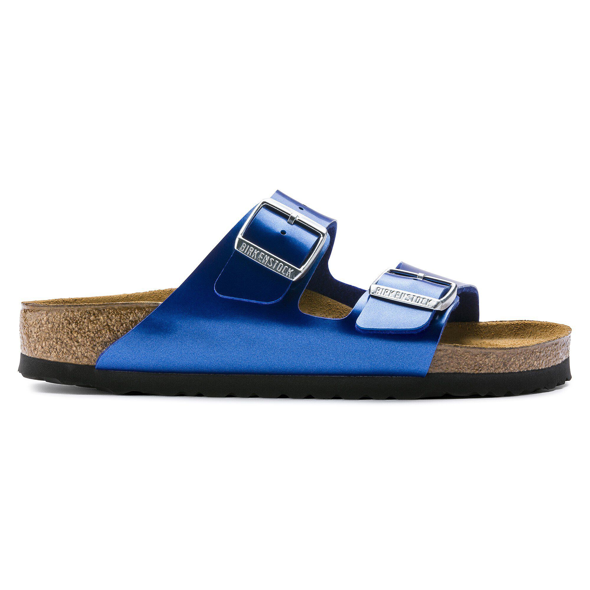 birkenstock arizona electric metallic ocean