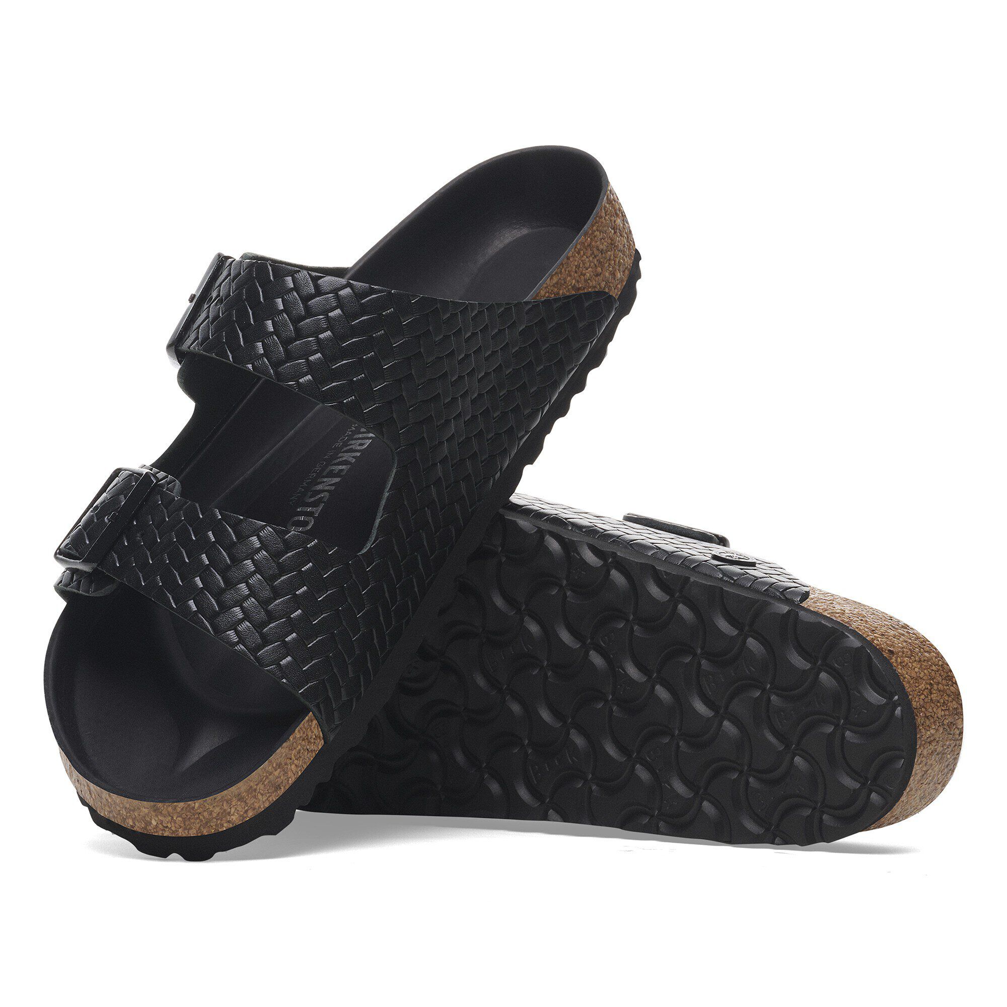 ★みー★美品★BirkenstockアリゾナESDブラック サンダル42 Arizona Rivet Logo / アリゾナ リベット ロゴ スムースレザー