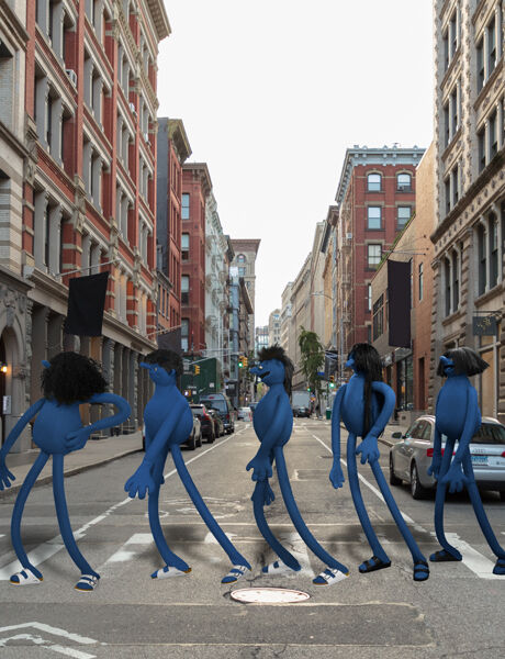 Soho Store Birkie and the Toes crossing the street