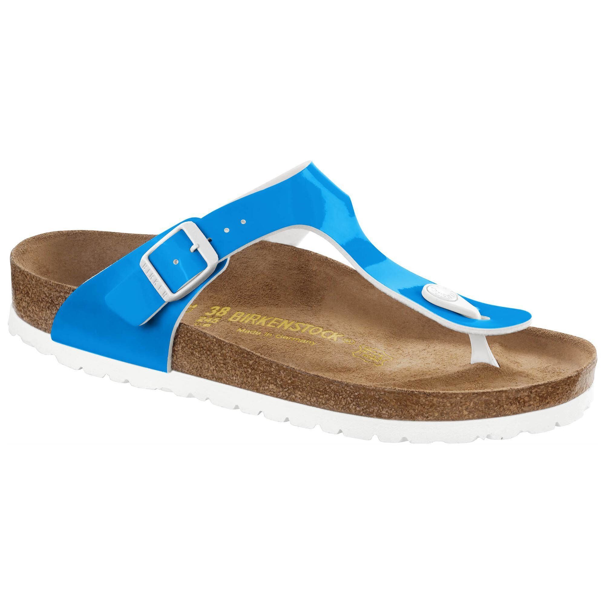 Birkenstock gizeh navy blue patent on sale