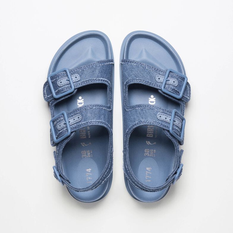 1774 Milano Denim Natural Leather-Felt Faded Denim