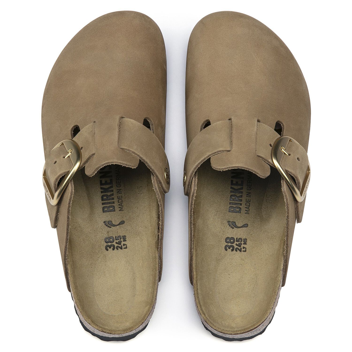 Boston Big Buckle Nubuck Leather Mud Green | BIRKENSTOCK