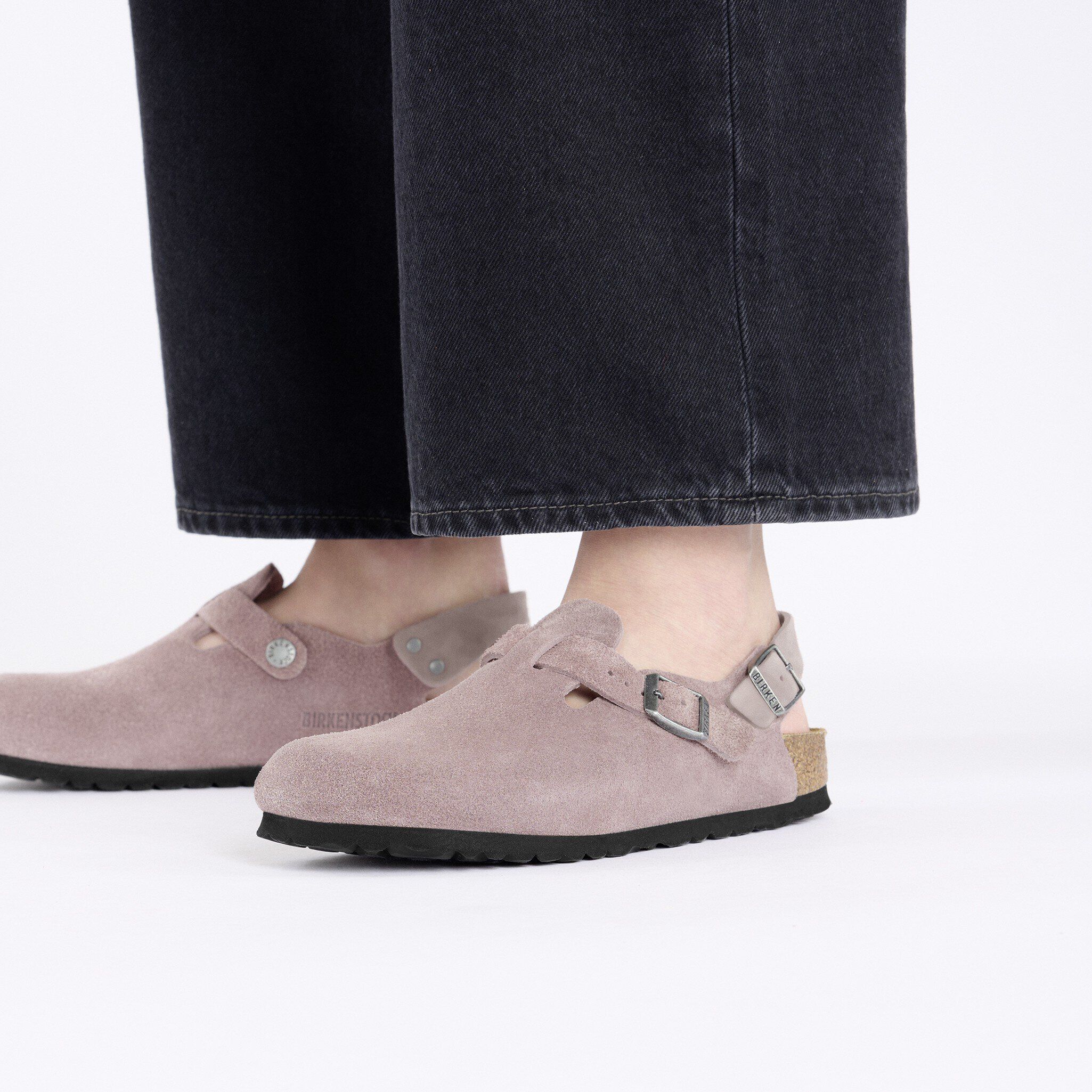 靴 BIRKENSTOCK Tokio Suede Tokio Suede Leather Black | BIRKENSTOCK