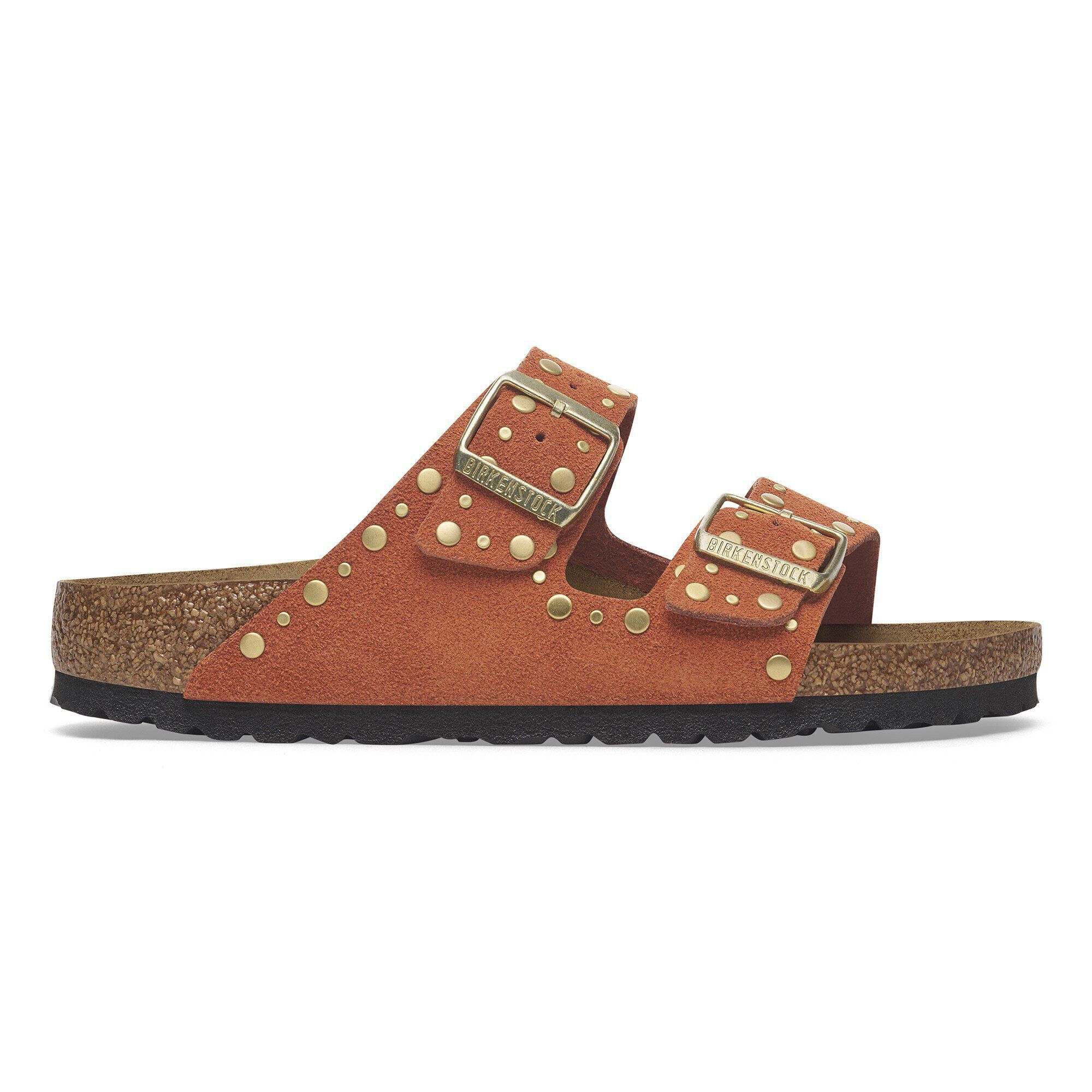 Arizona Rivets Suede Leather Dark Rust | BIRKENSTOCK