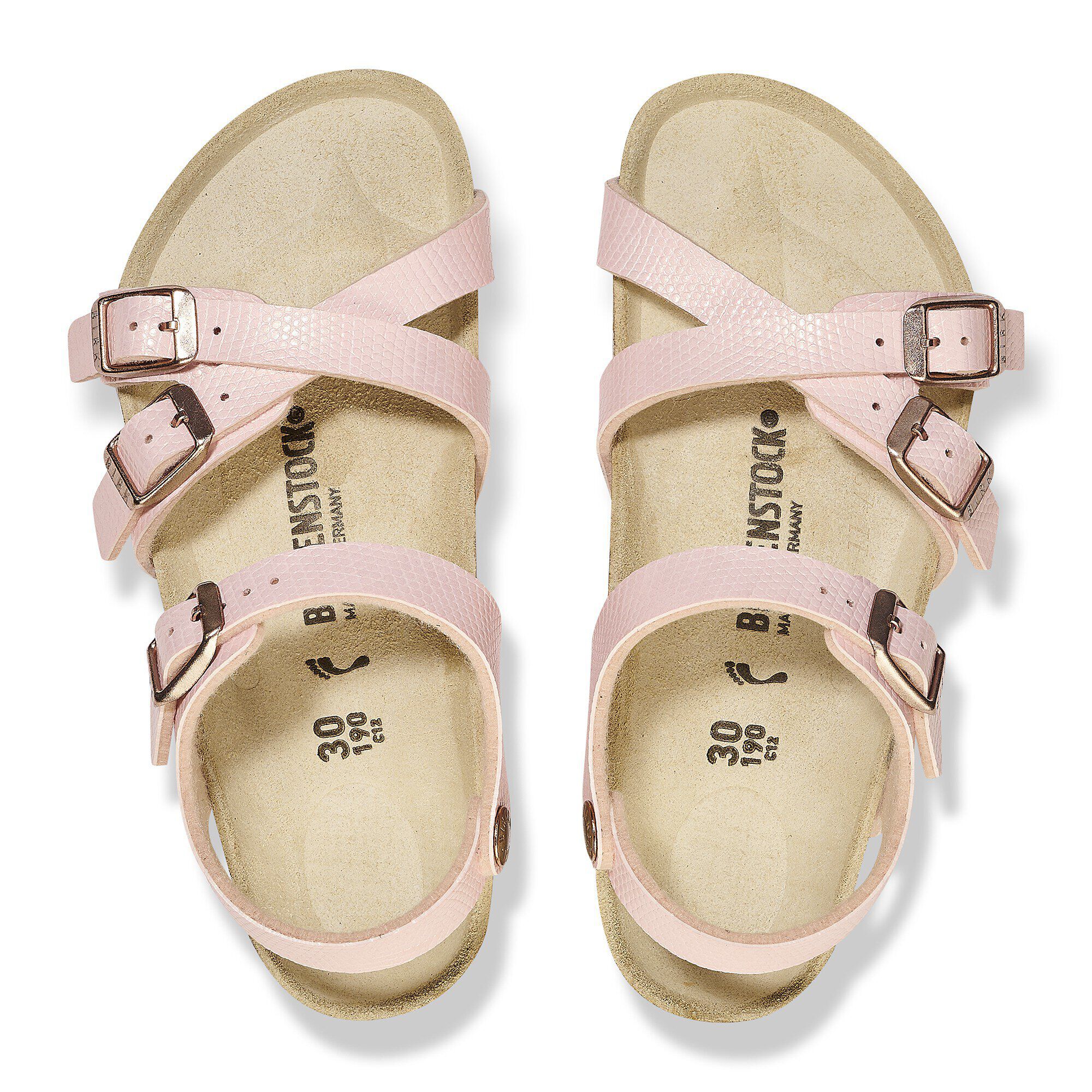 Kumba Kids Birko Flor Embossed Shiny Light Rose BIRKENSTOCK