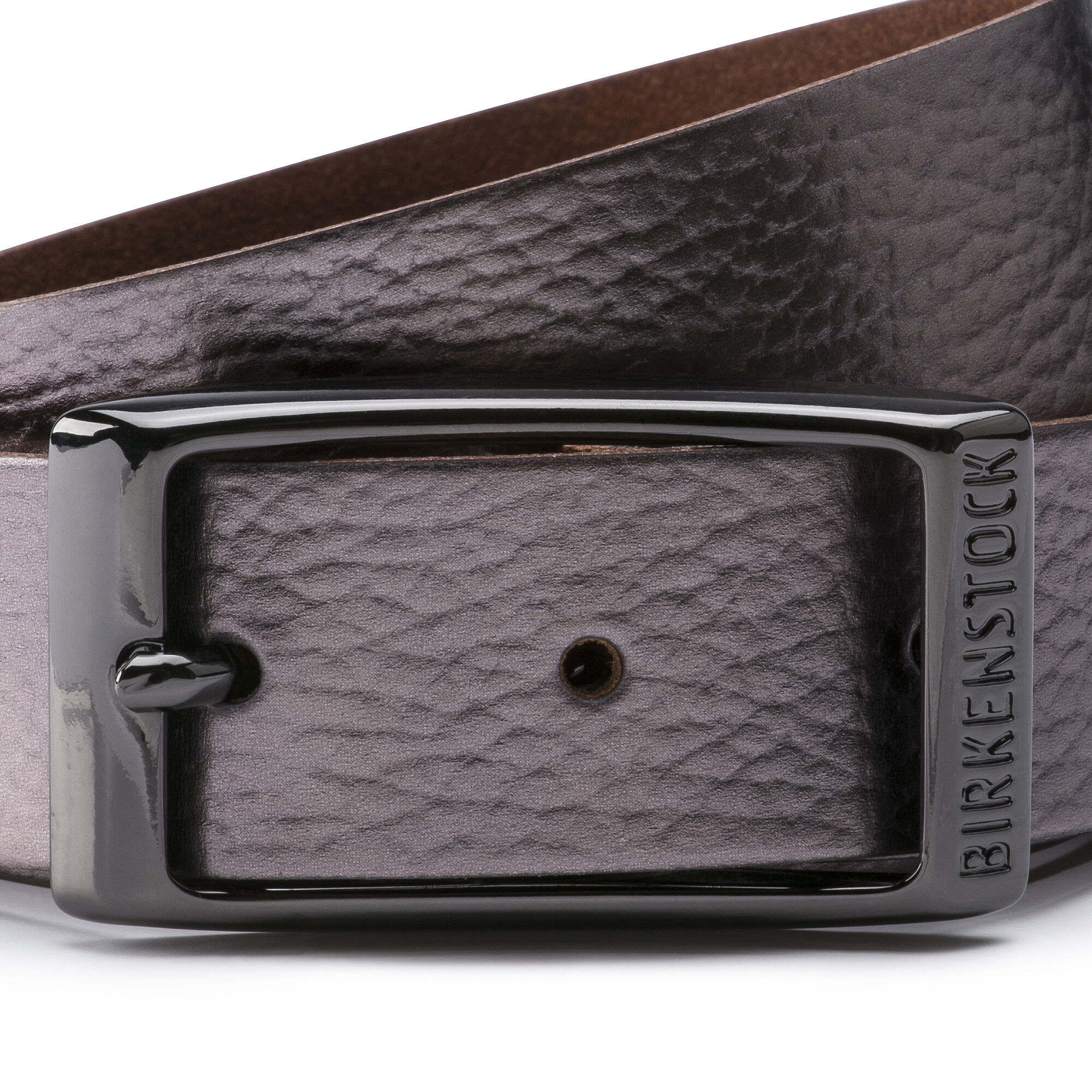 Illinois Belt Leather Metallic Anthracite