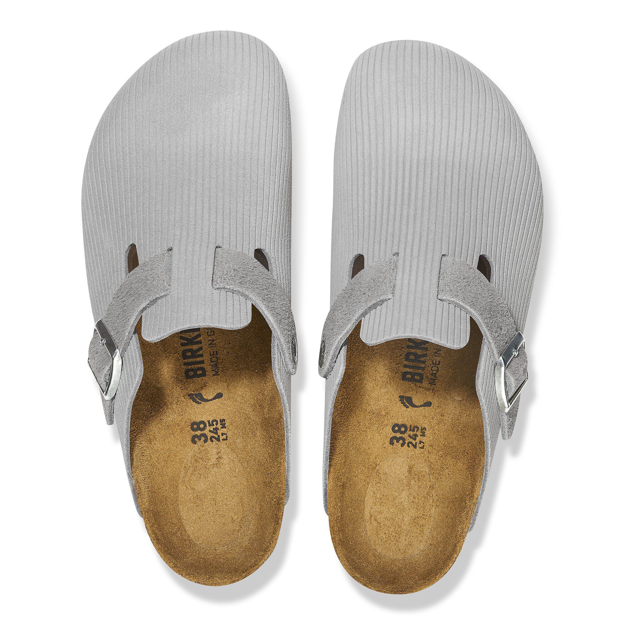 ★ EiDER★ Vivace Corduroy E2Beige DWF24N41E2 Boston Suede Embossed Corduroy Stone Coin | BIRKENSTOCK