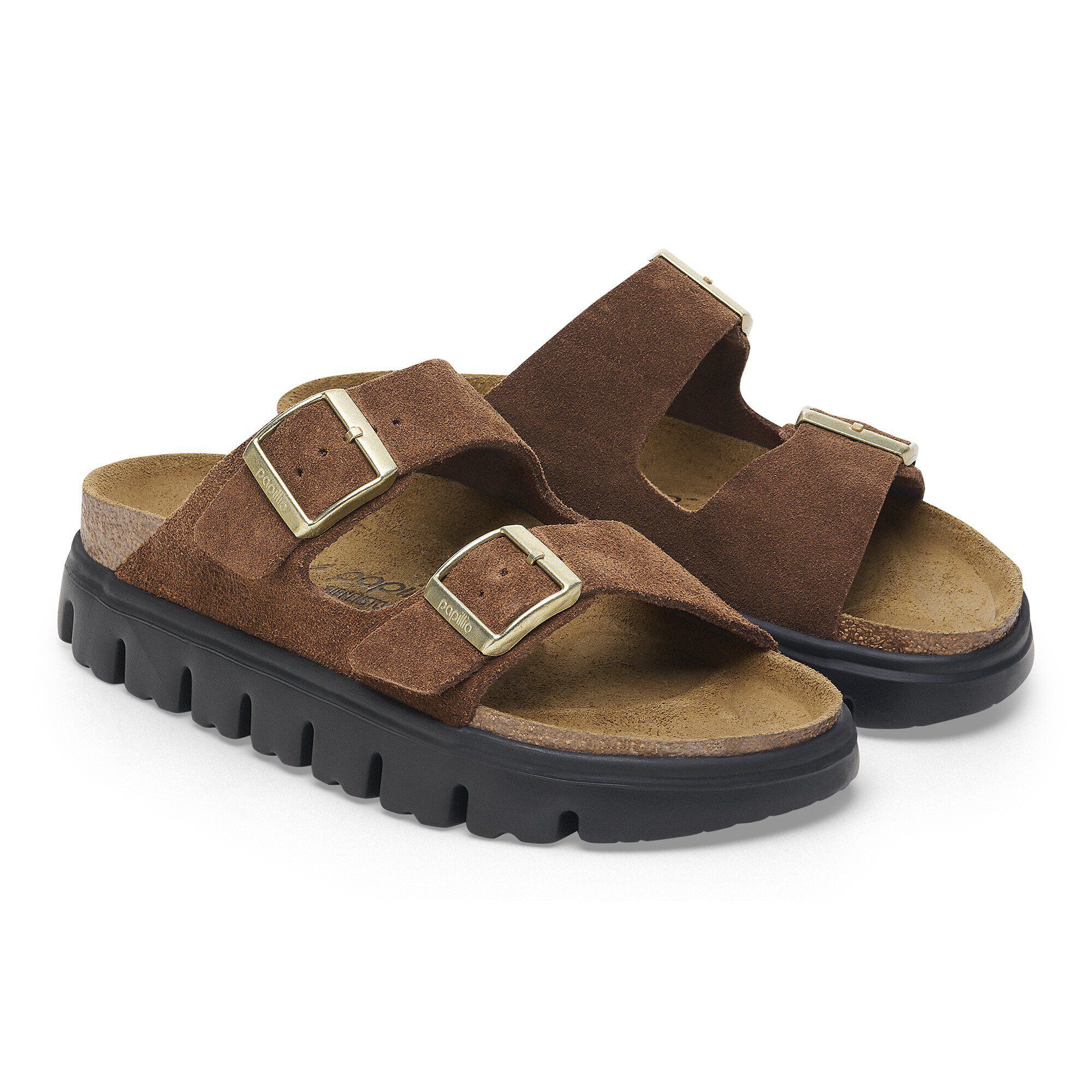 Arizona Platform Suede Leather Dark Tea/ Black | BIRKENSTOCK