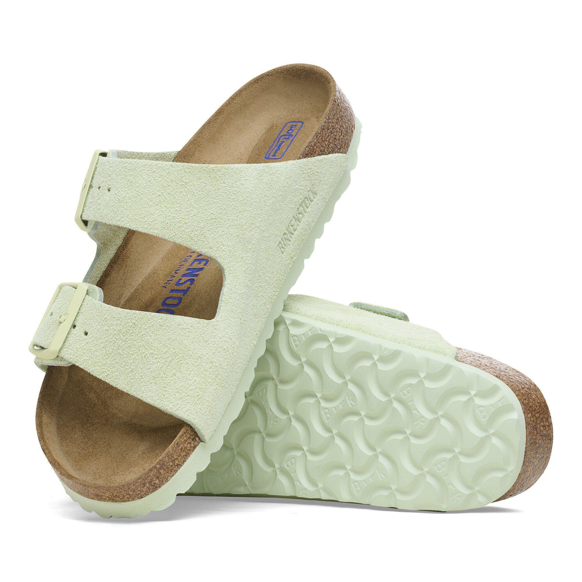 Birkenstock Arizona Soft Footbed Suede N Narrow Faded Lime 36 N
