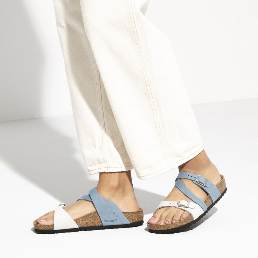 Indeholde Følg os vindruer Salina Nubuck Leather Dove Blue/Mineral | BIRKENSTOCK