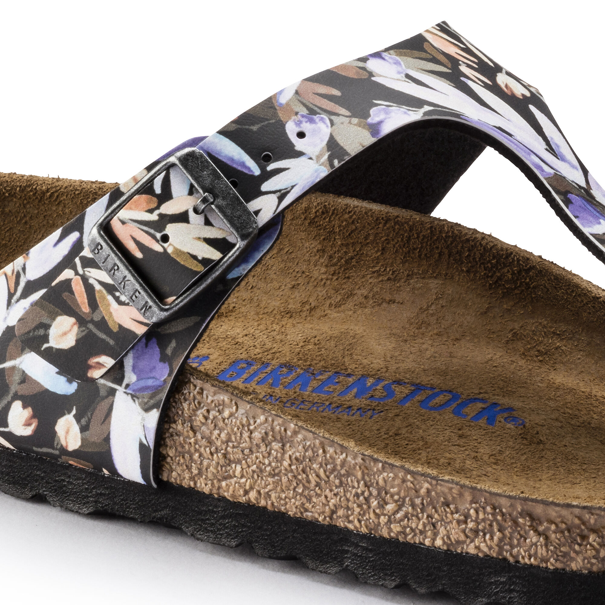 Gizeh Soft Footbed Birko Flor Floral Fades Black BIRKENSTOCK