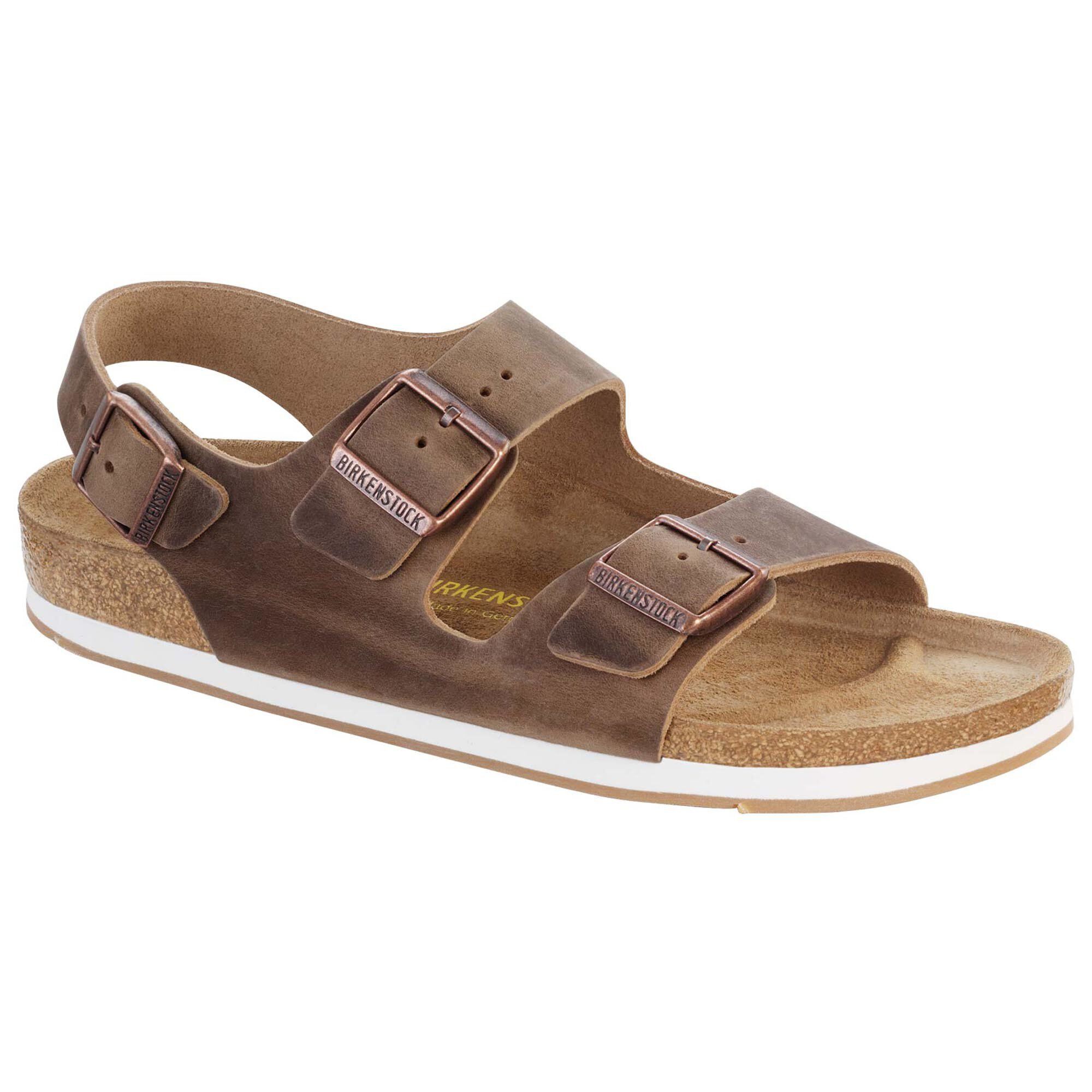 Birkenstock milano brown leather outlet