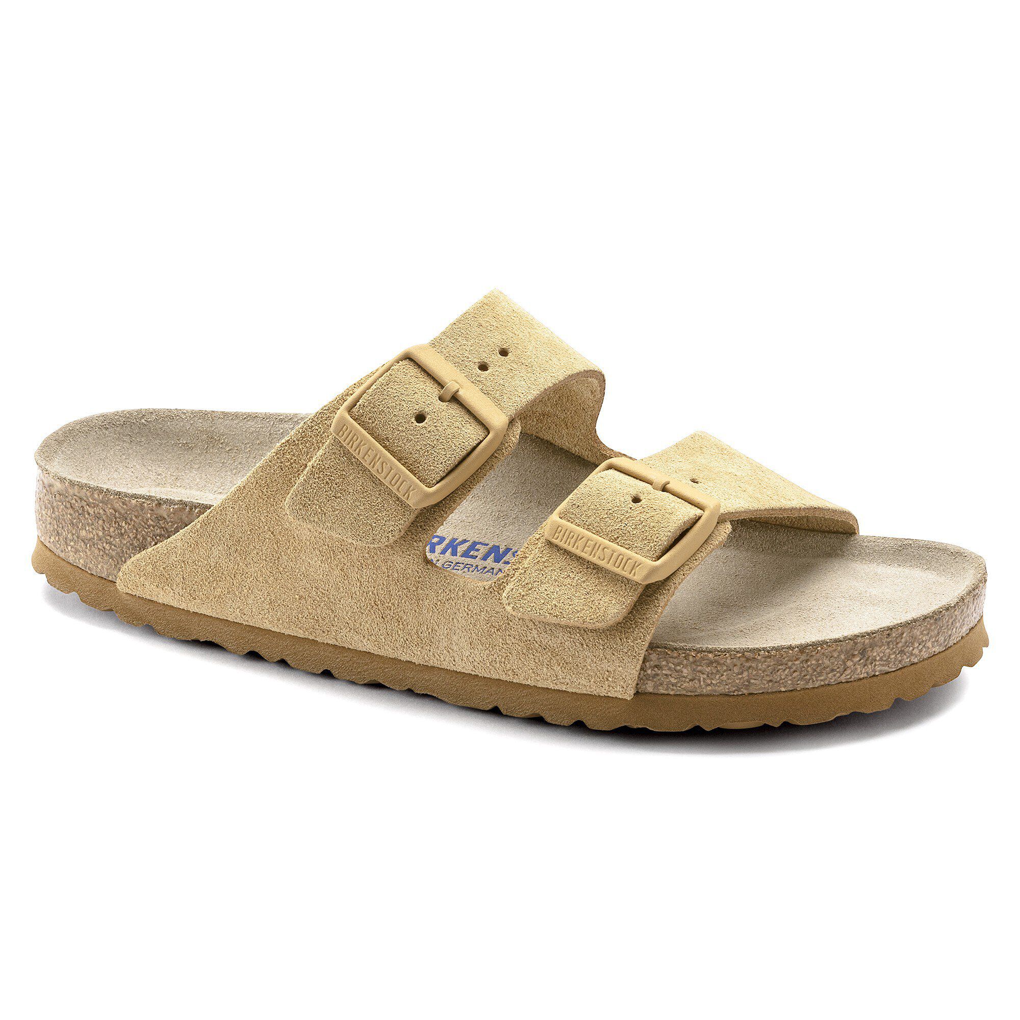 Arizona Soft Footbed Suede Leather Latte Cream BIRKENSTOCK