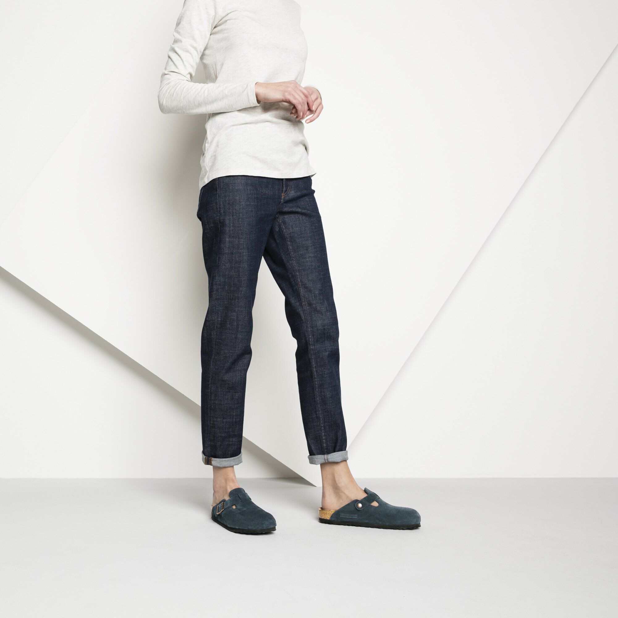 Birkenstock boston 2025 navy suede