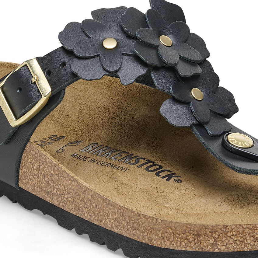 Gizeh Flower Leather Black | BIRKENSTOCK