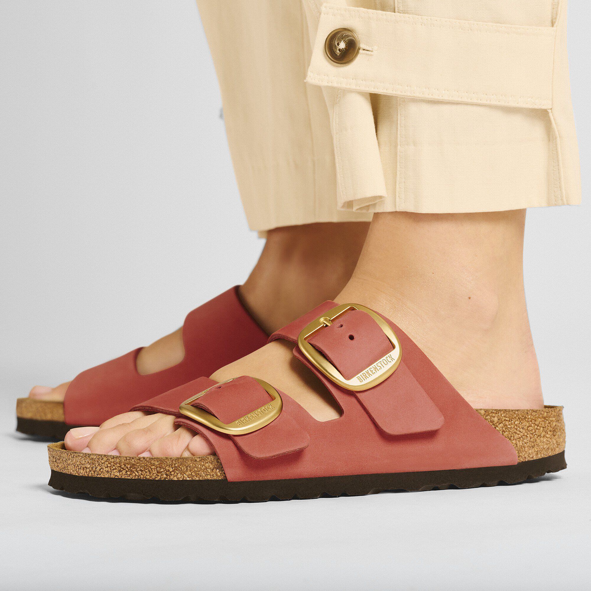 Birkenstock big discount buckle red