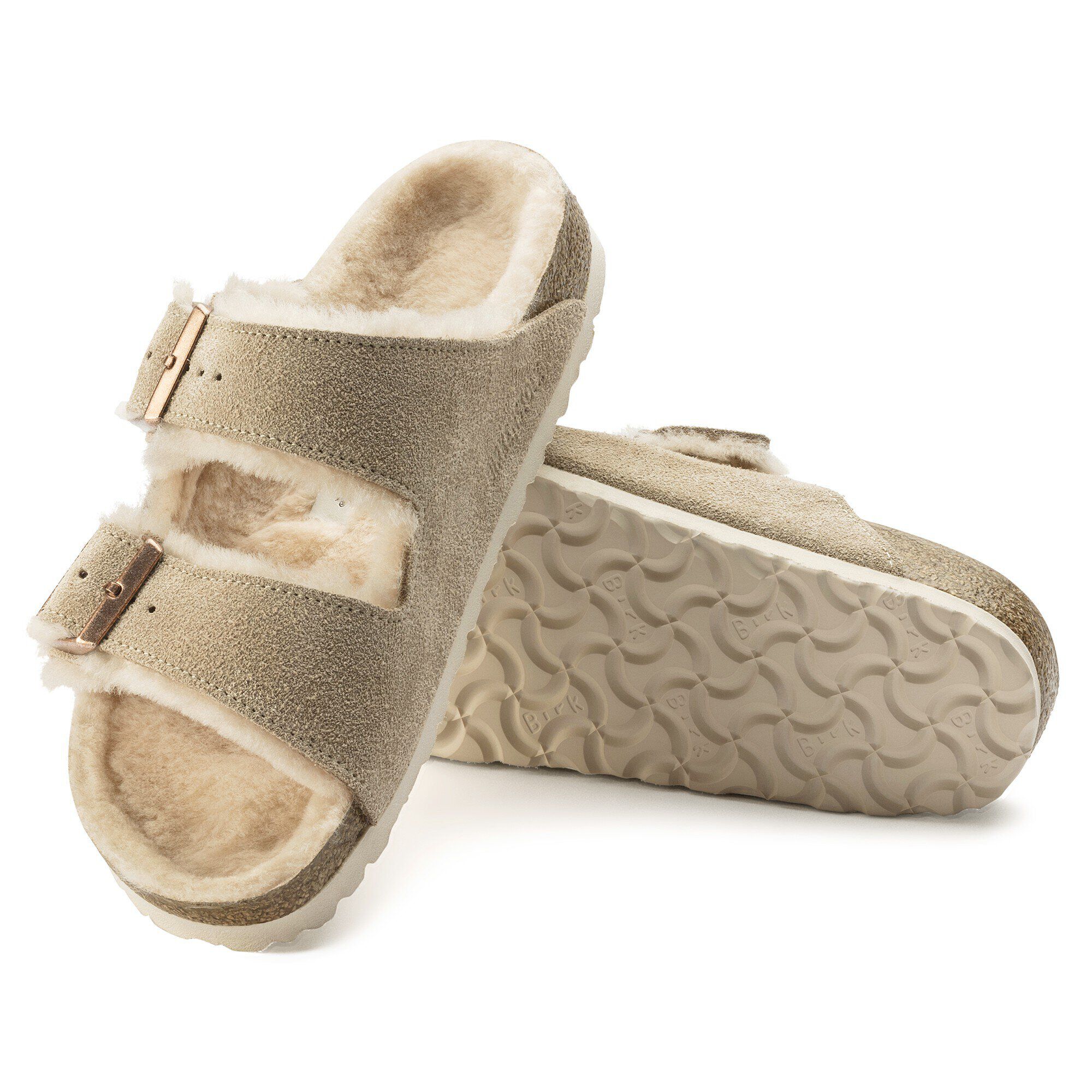 Birkenstock arizona shearling sandal outlet nude