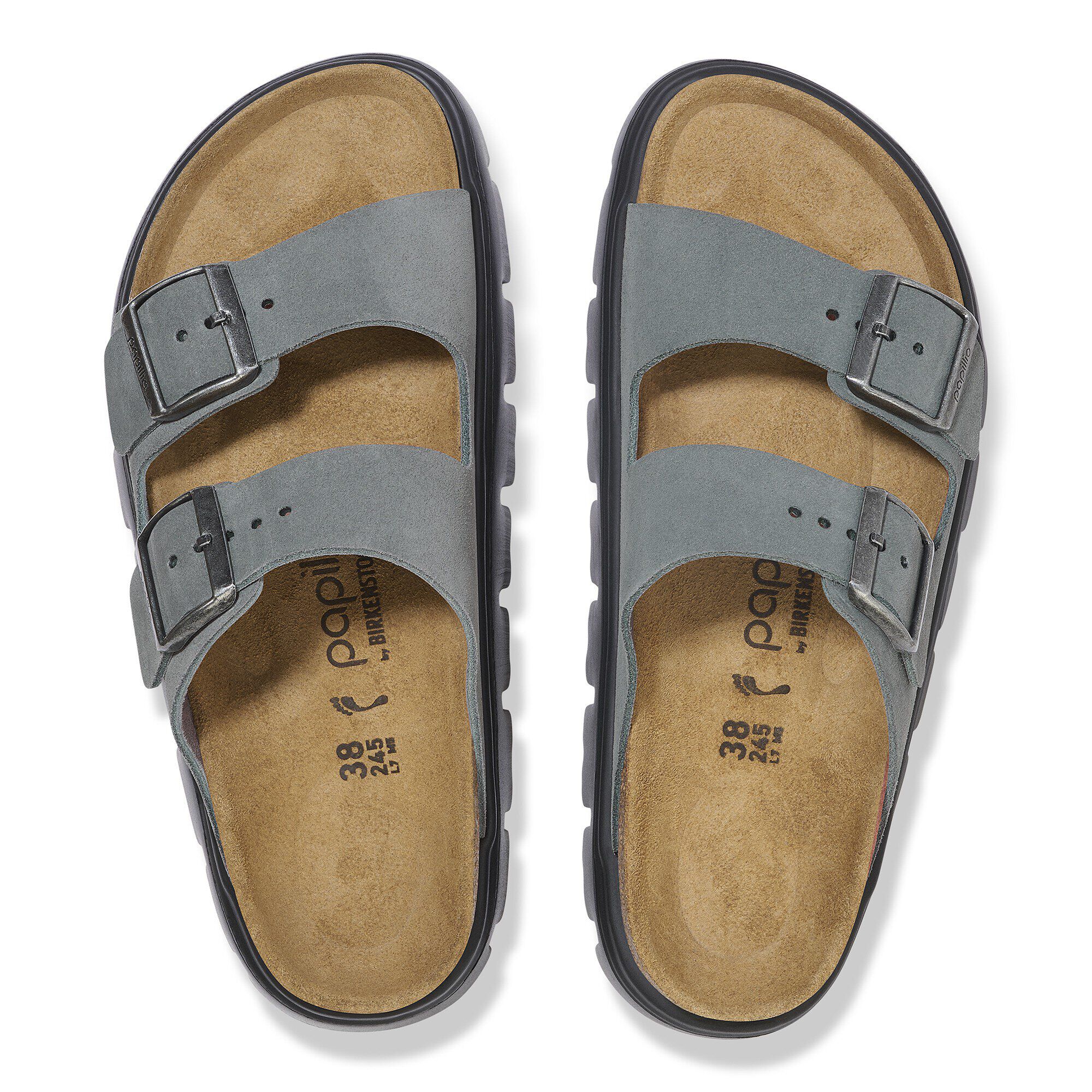 Arizona Chunky Suede Leather Basalt Gray/ Black | BIRKENSTOCK