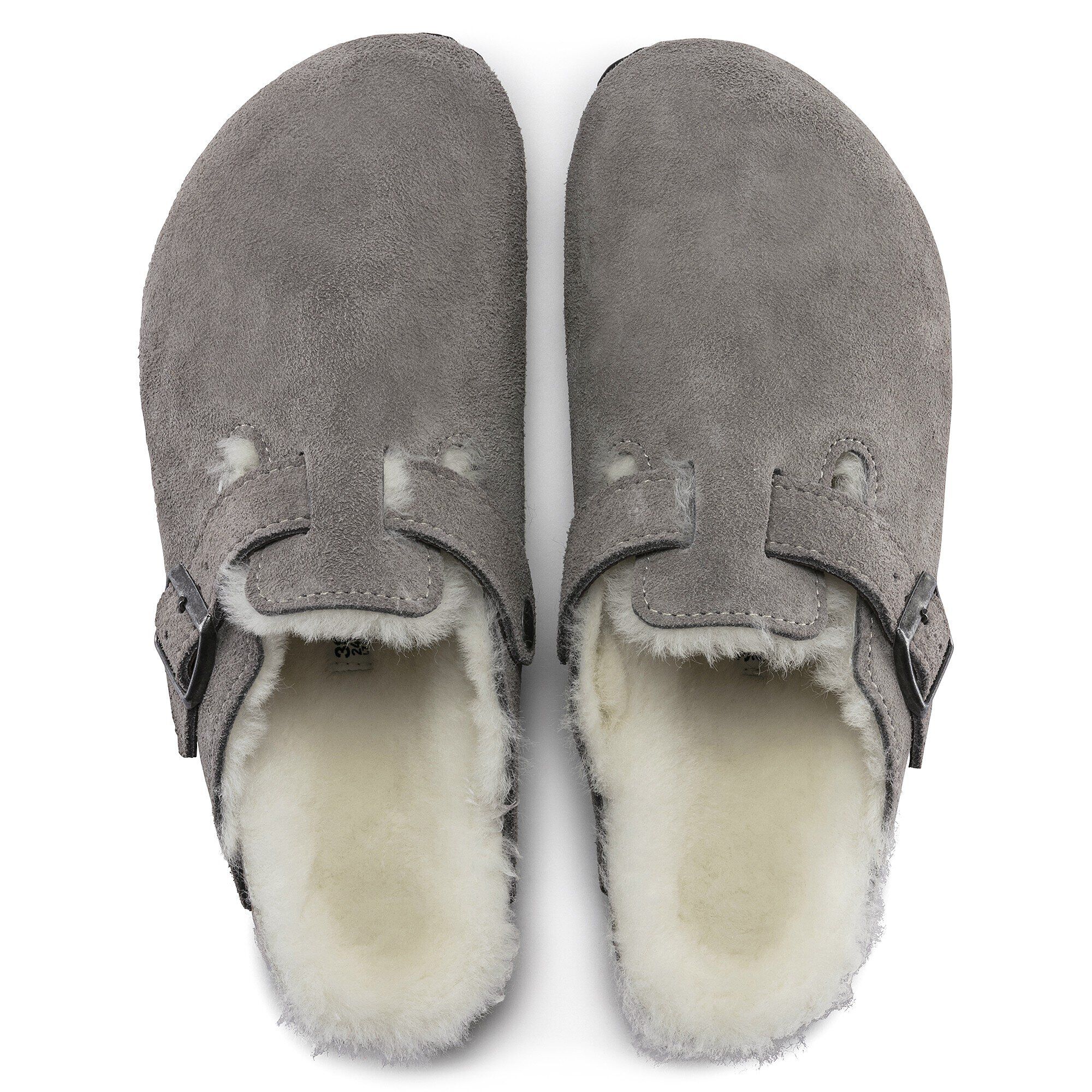 Furry birkenstocks grey top