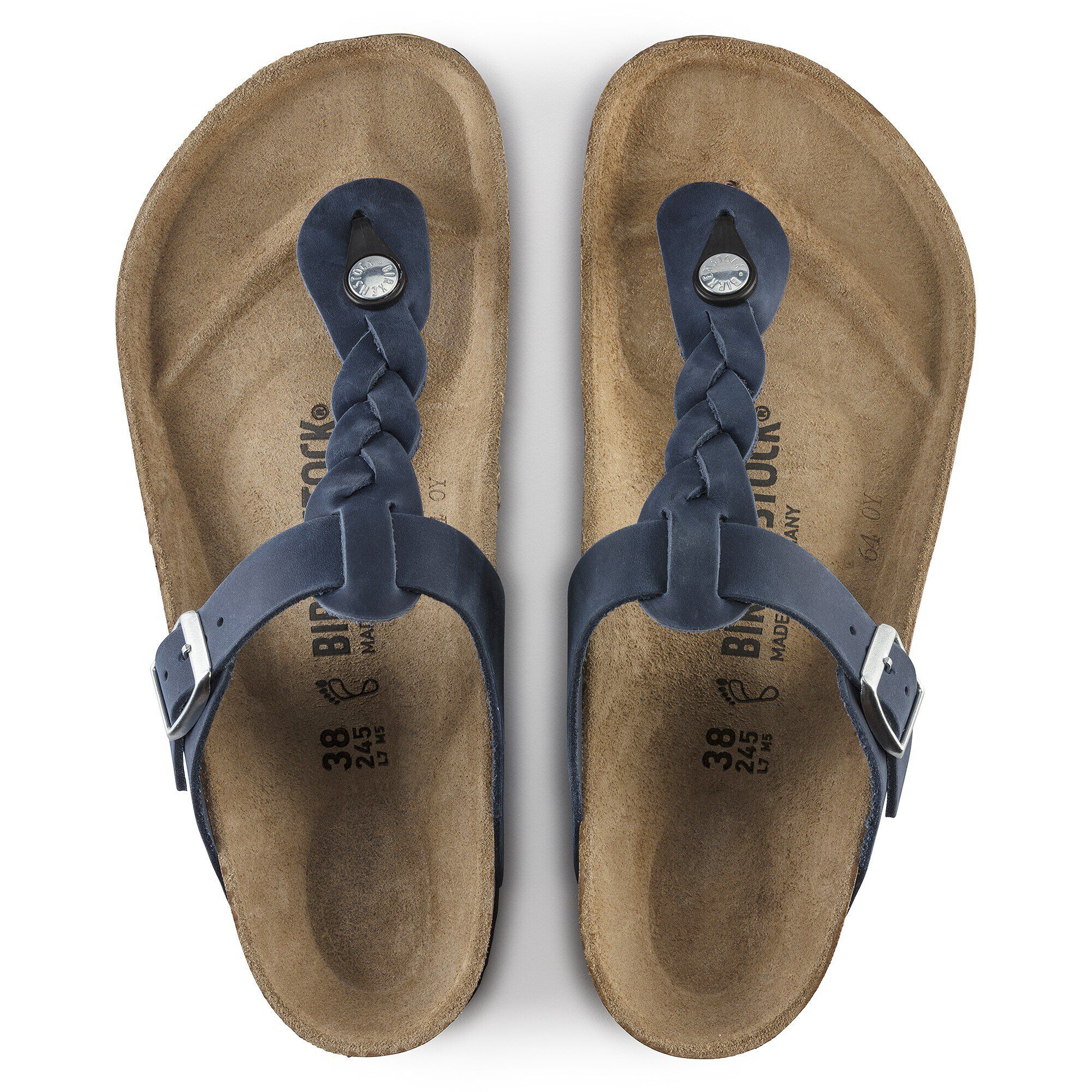 Gizeh Braided Oiled Leather Navy BIRKENSTOCK
